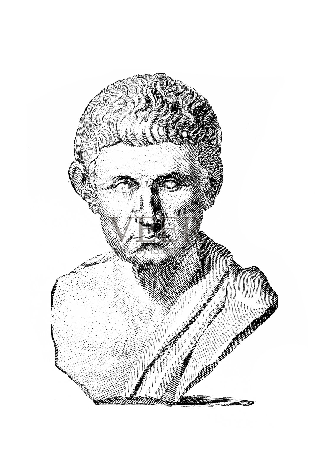 亚里士多德(公元前384 - 322)，古希腊哲学家。他是历史上最著名、最有影响力的哲学家之一插画图片素材