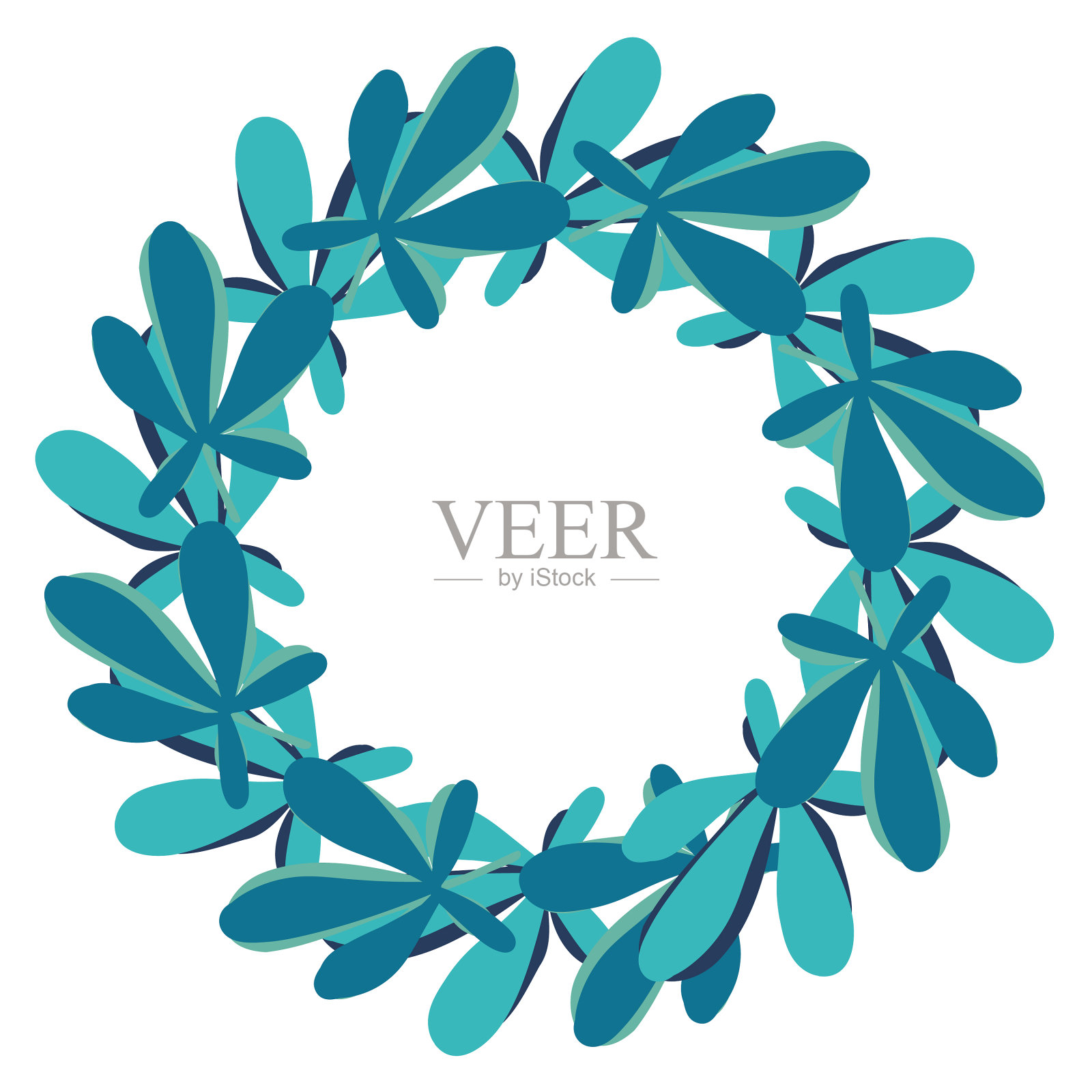 孤立设计植物可爱的花环插画图片素材