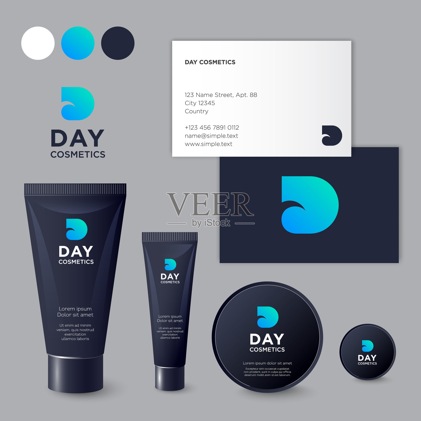 D和c字母组合浪天化妆品标志插画图片素材