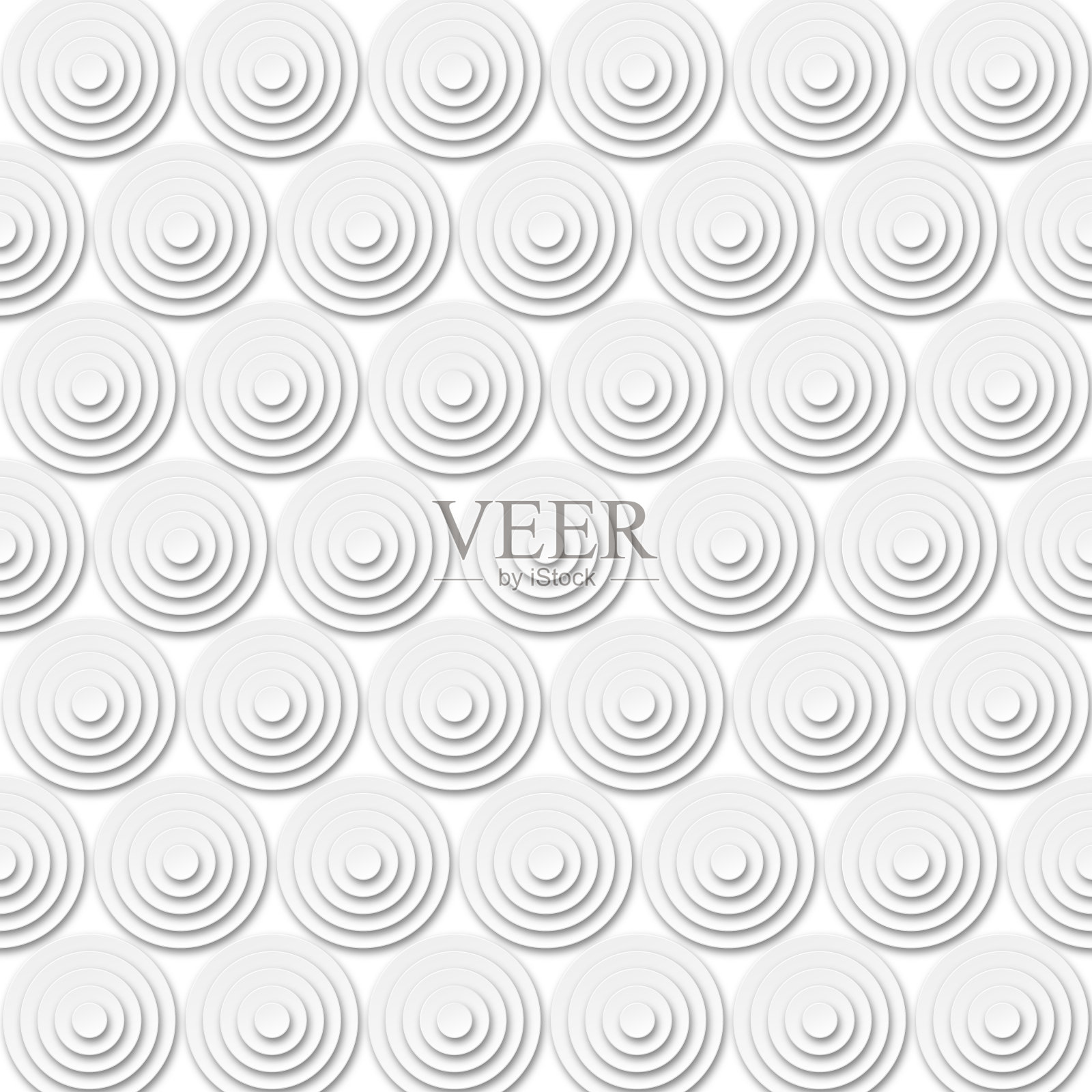 三维圆圈堆叠在圆圈上，呈蜂窝状插画图片素材