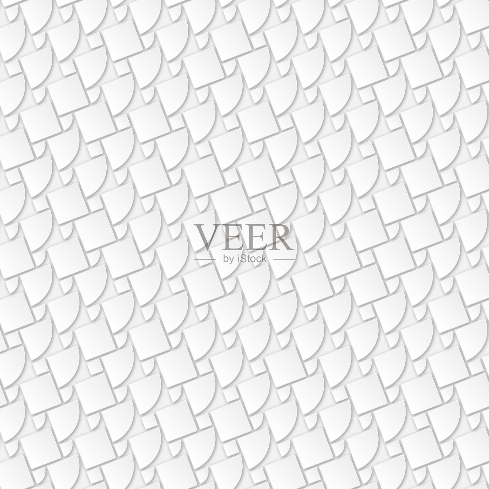 使用两种尺寸的正方形和四分之一圆瓷砖的3D对角线模式插画图片素材