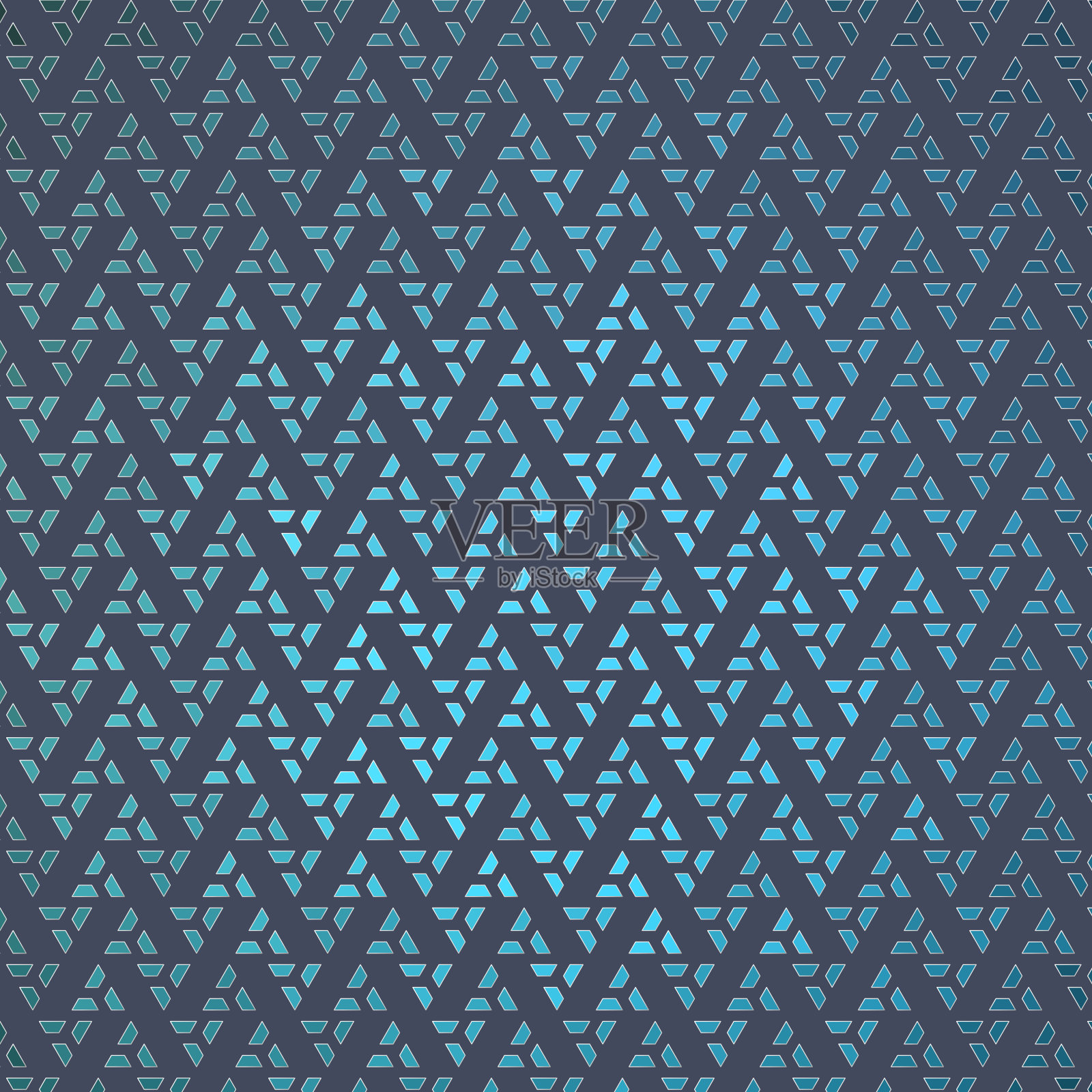 均匀间隔，同等大小，三角形的模式与银色轮廓。模式背景说明。每个形状都有各自的颜色。插画图片素材