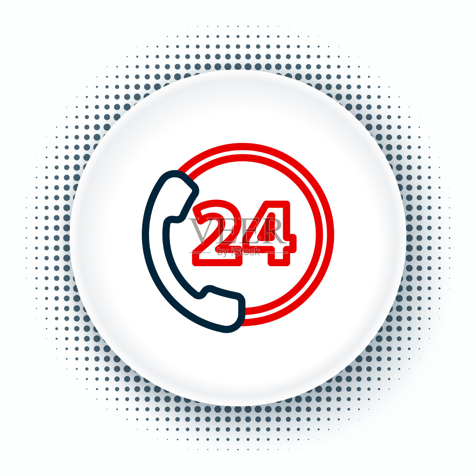 专线电话24小时支持图标隔离上插画图片素材