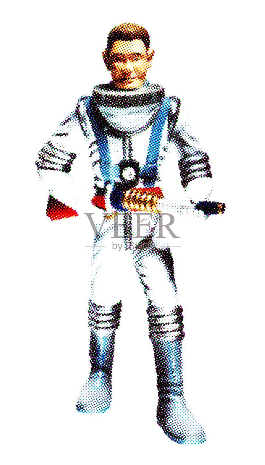 塑料太空人雕像插画图片素材