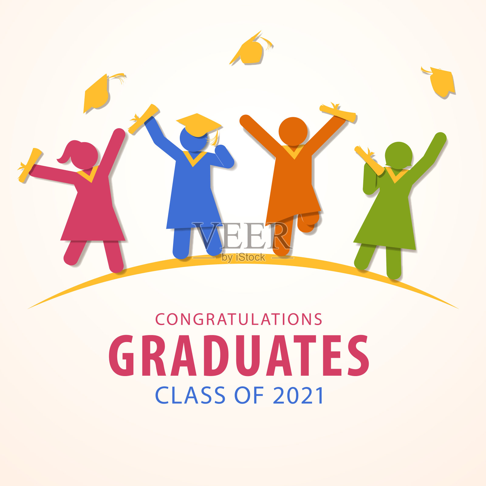 毕业的剪影插画图片素材