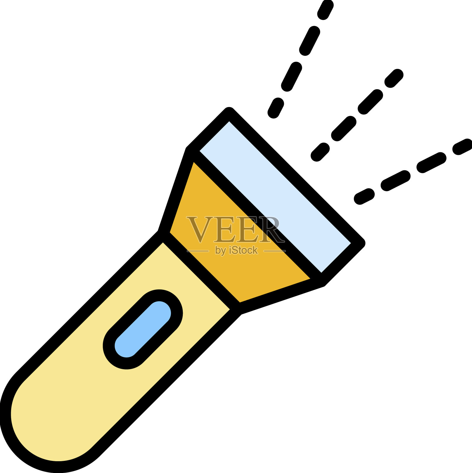 警用手电筒图标彩色轮廓插画图片素材