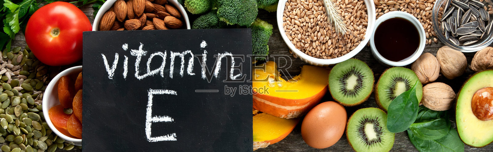 含有天然维生素E的食物照片摄影图片