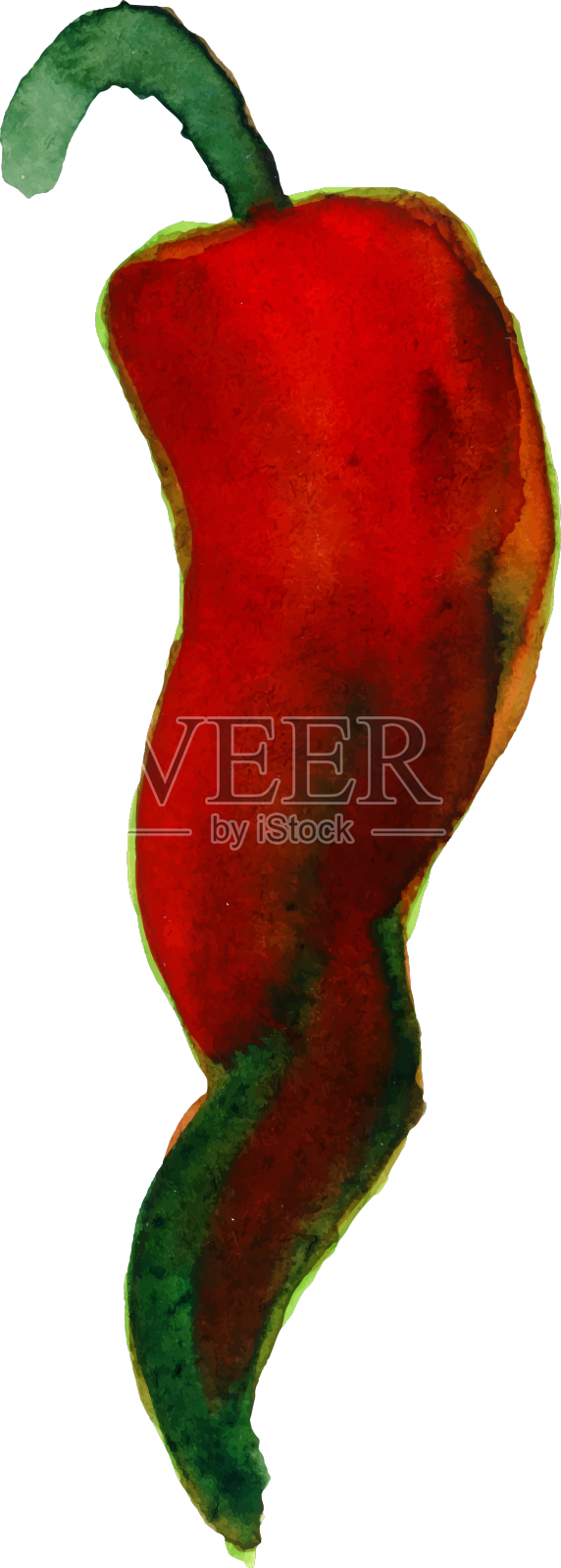 水彩画的辣味红辣椒调味设计元素图片