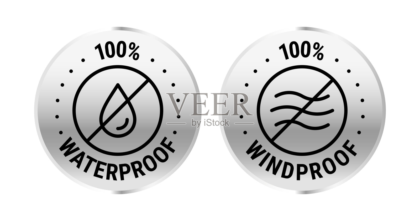 100%防水防风矢量标志徽章图标集插画图片素材