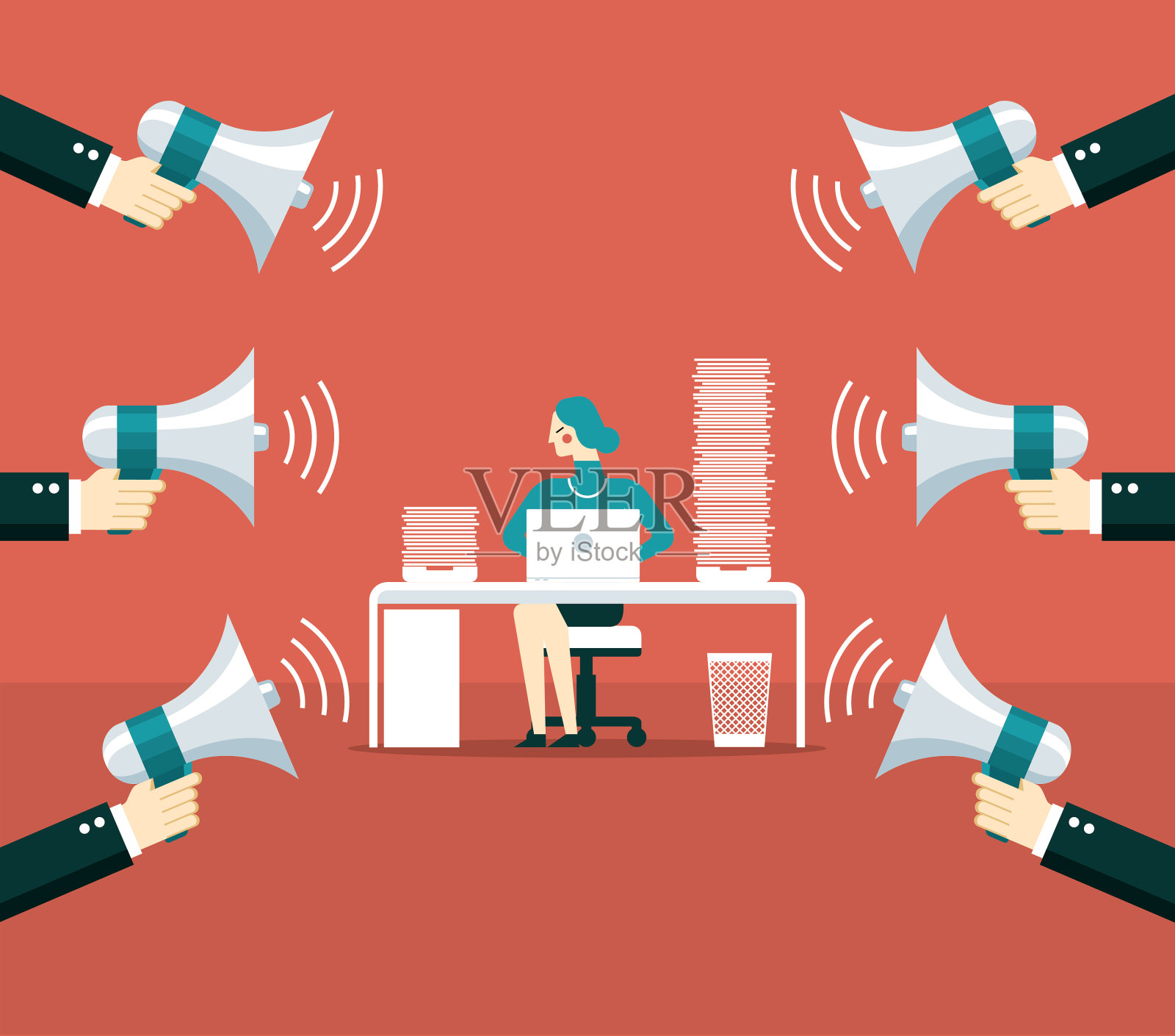 紧迫性,女商人插画图片素材