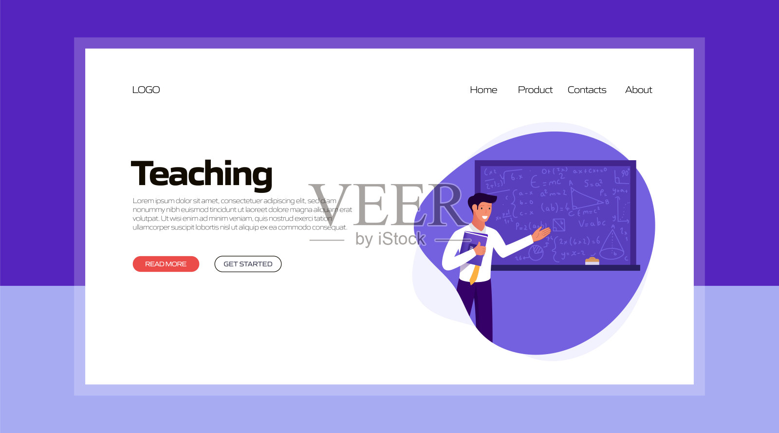 登陆页模板、网站横幅、广告及营销材料、在线广告、商业演示等相关教学矢量插图。插画图片素材