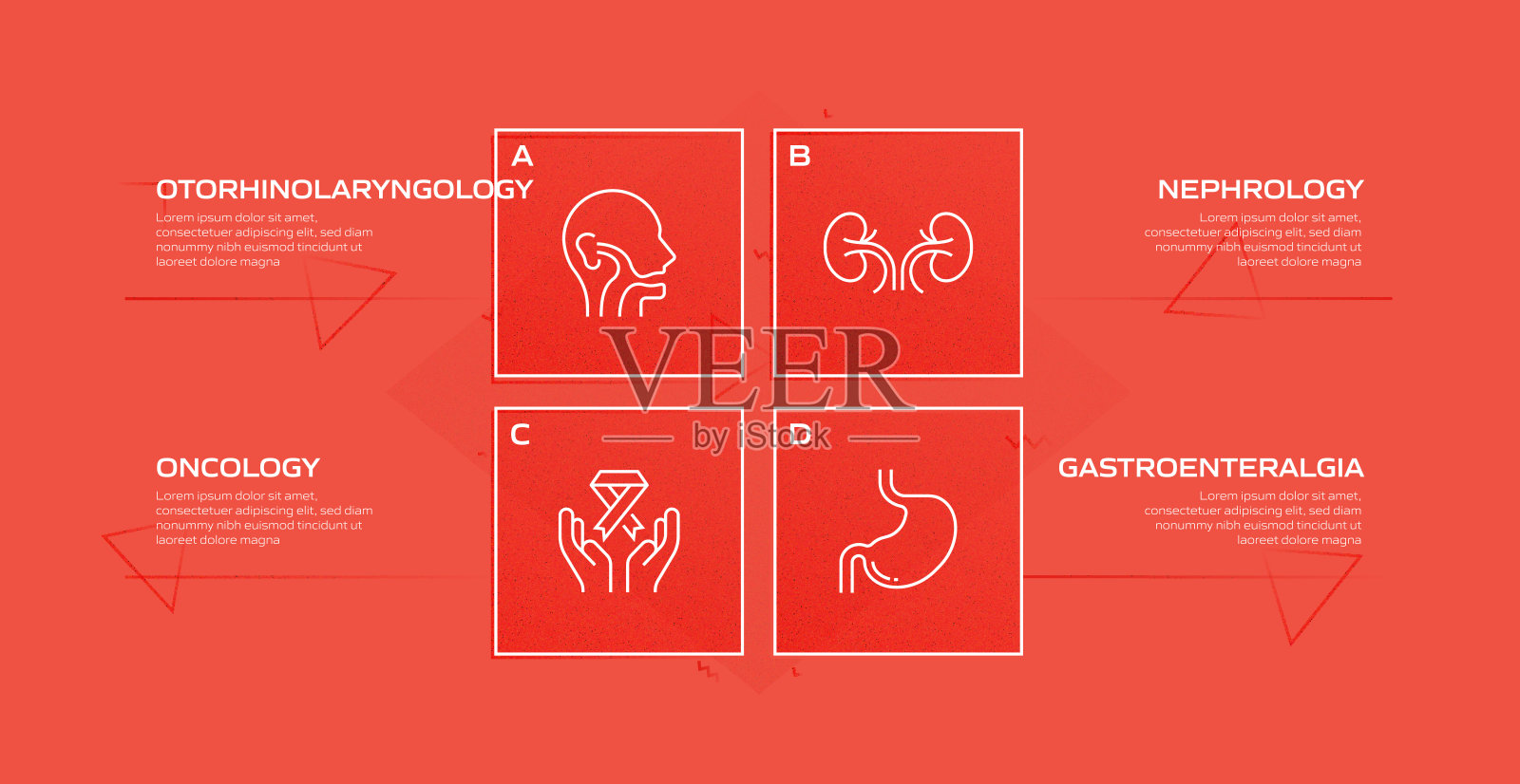 医疗保健和医疗相关流程信息图表模板。过程时间图。带有线性图标的工作流布局插画图片素材