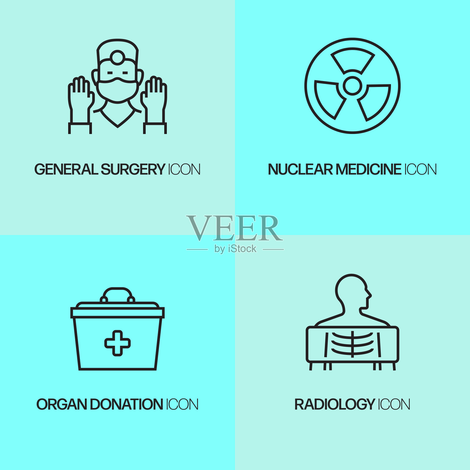 医疗保健和医疗相关的线条图标。向量符号说明。插画图片素材