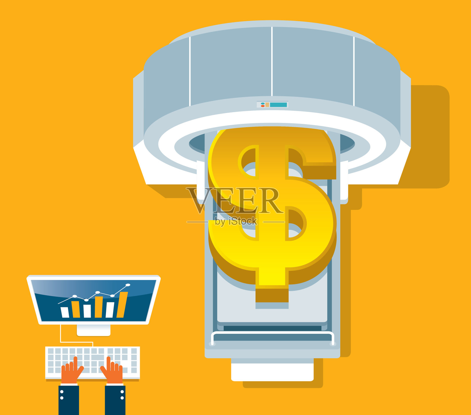 财务健康-核磁共振扫描插画图片素材