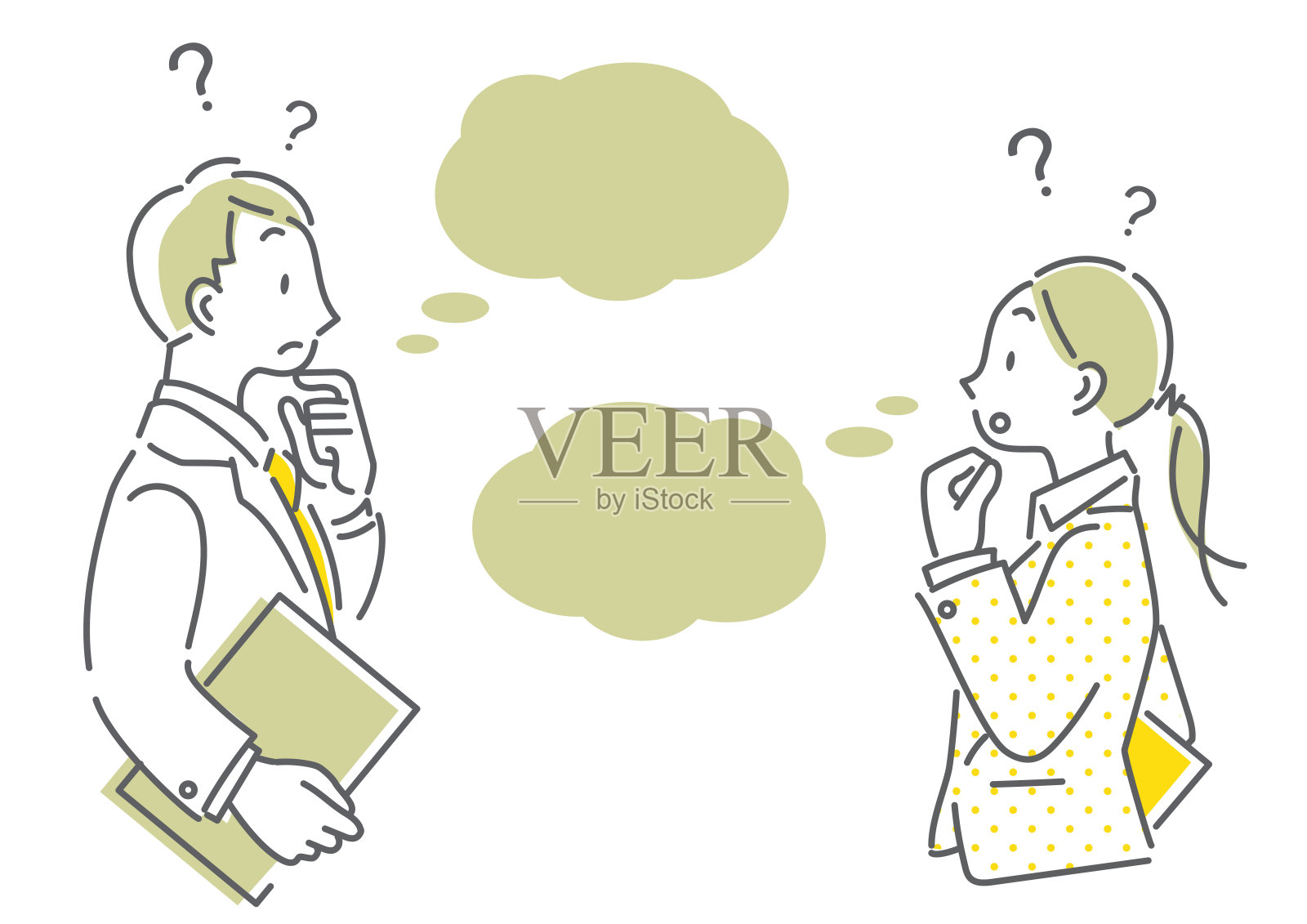 年轻的商人，简单的插图插画图片素材