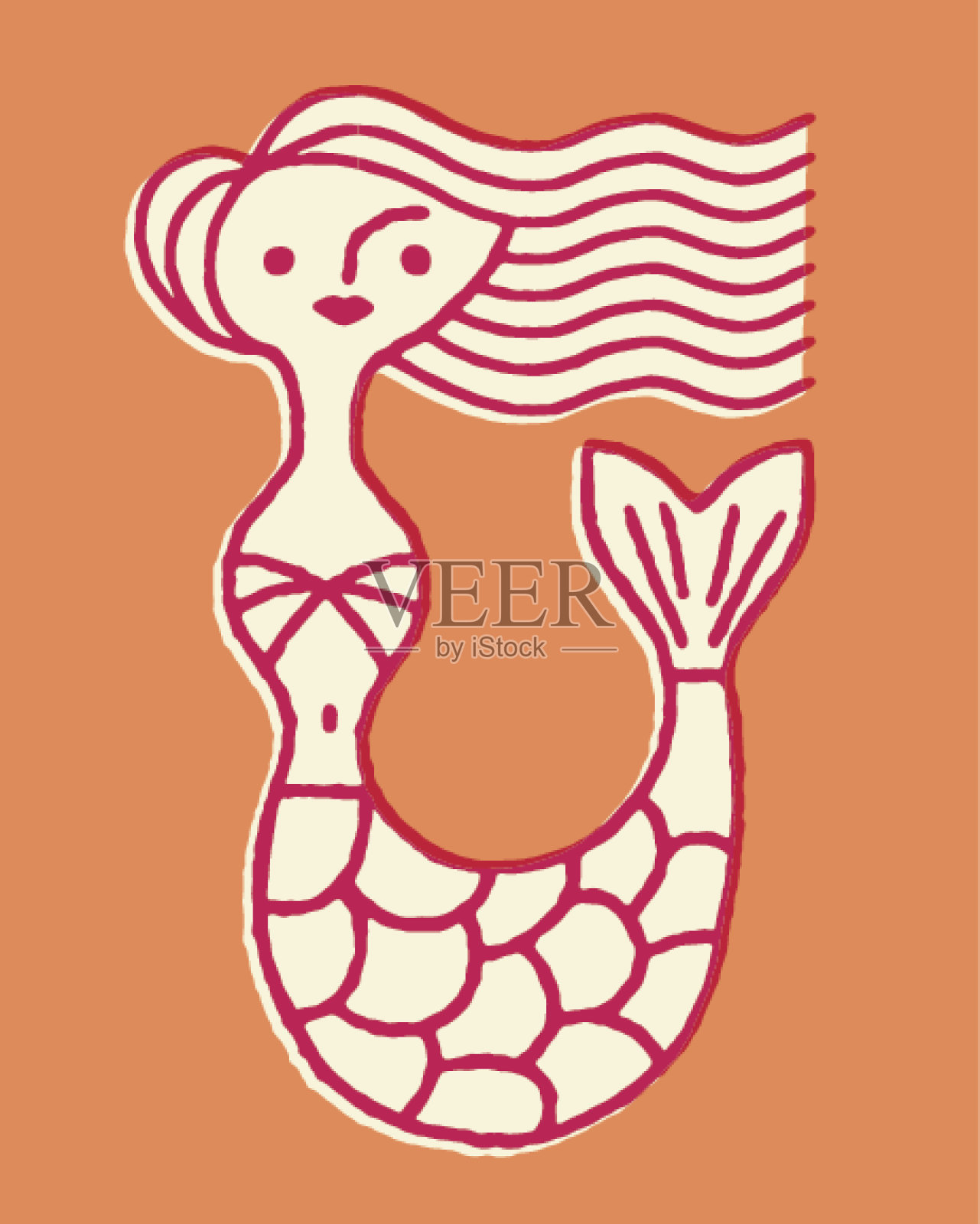 美人鱼插画图片素材