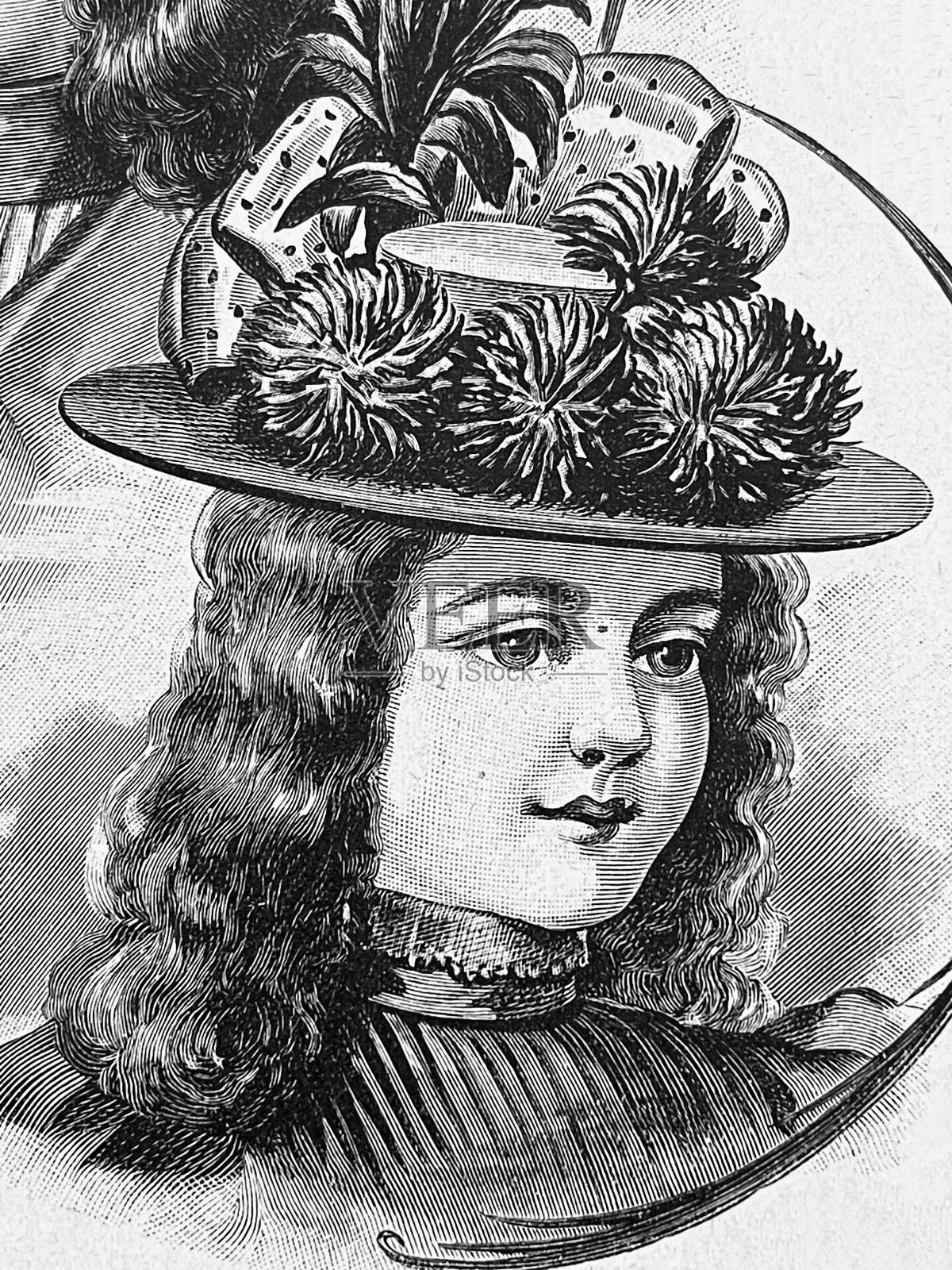 新款女式帽子插画图片素材