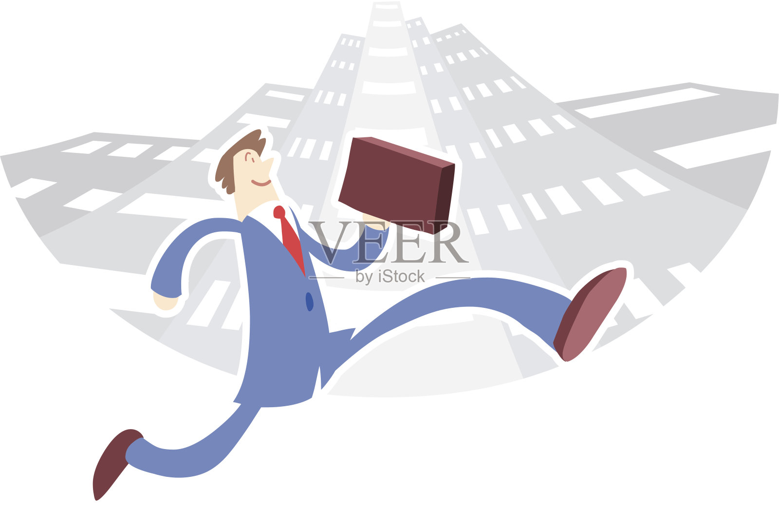 城市中的商人插画图片素材