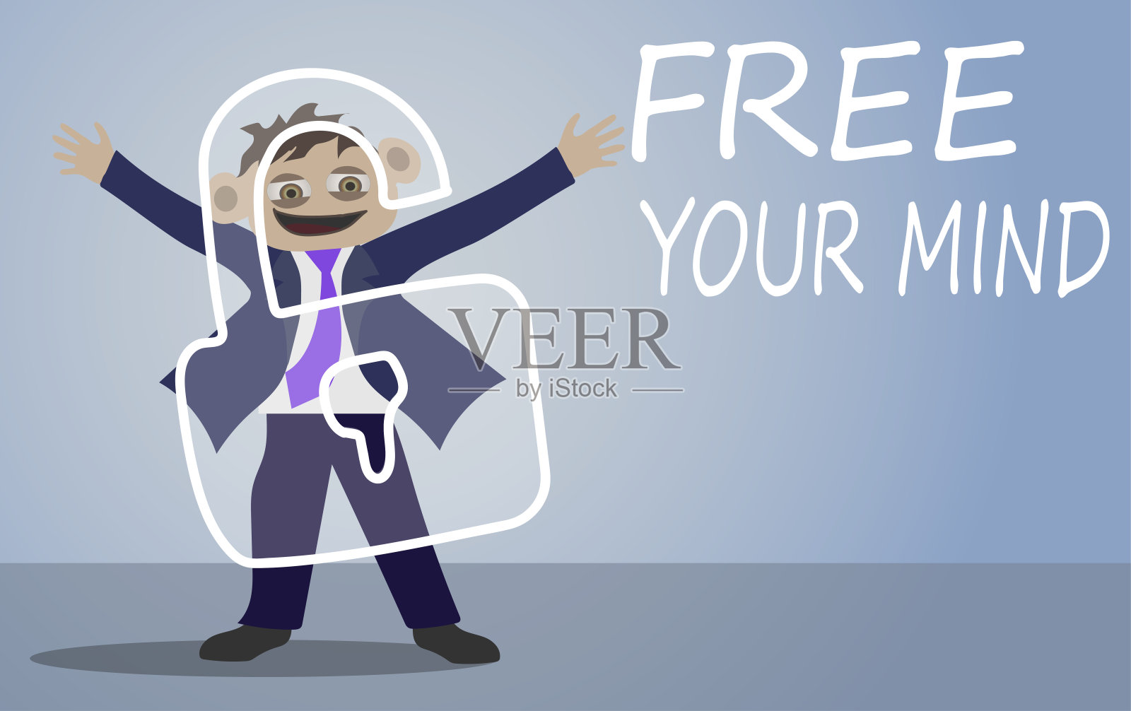 解放思想插画图片素材