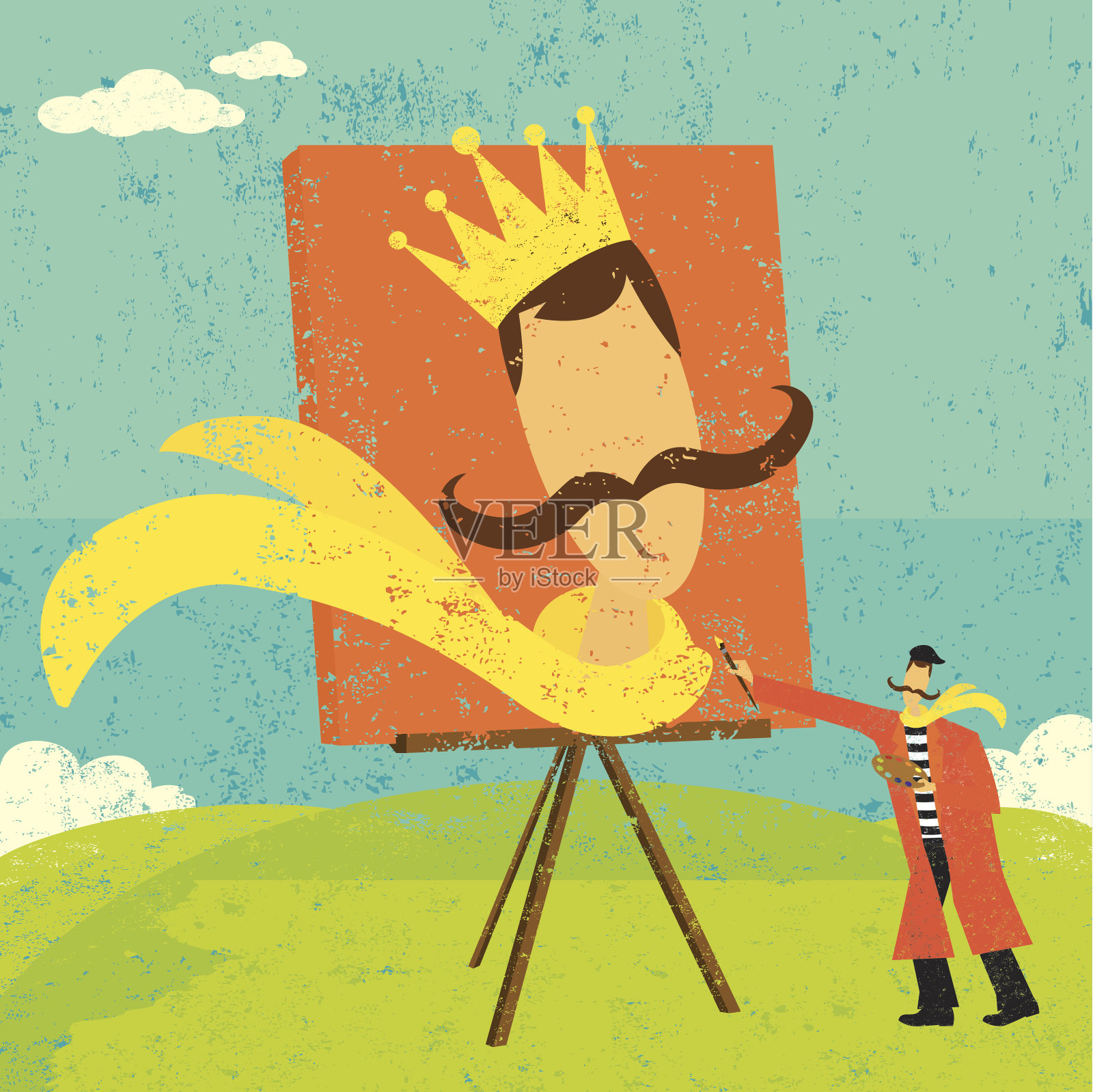 描绘未来的自画像插画图片素材