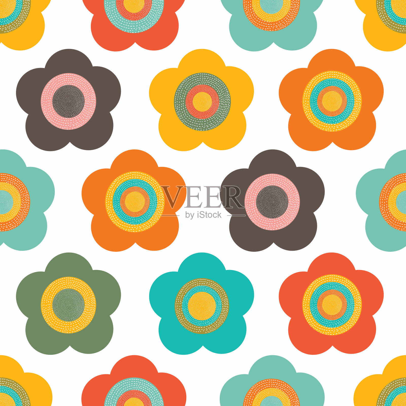 带有树叶的华丽无缝图案插画图片素材