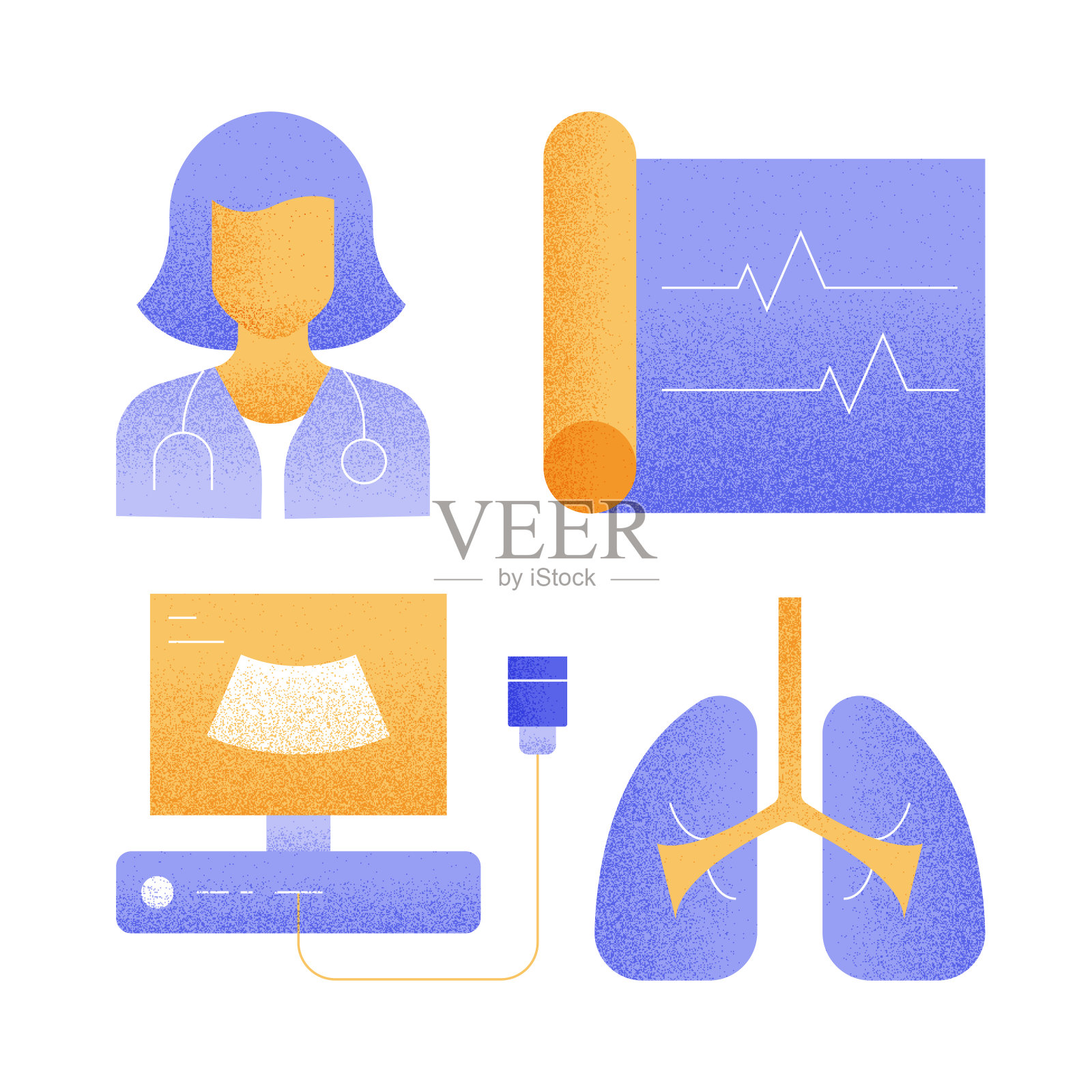 医疗保健和医学相关的现代矢量插图插画图片素材