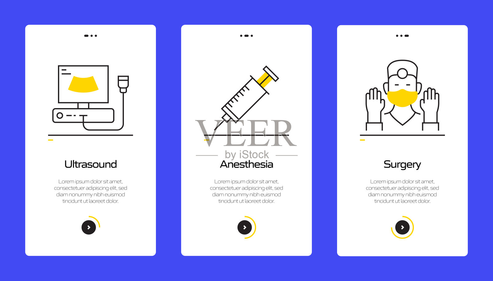 带图标的移动应用程序页面屏幕。UI设计模板矢量插图插画图片素材