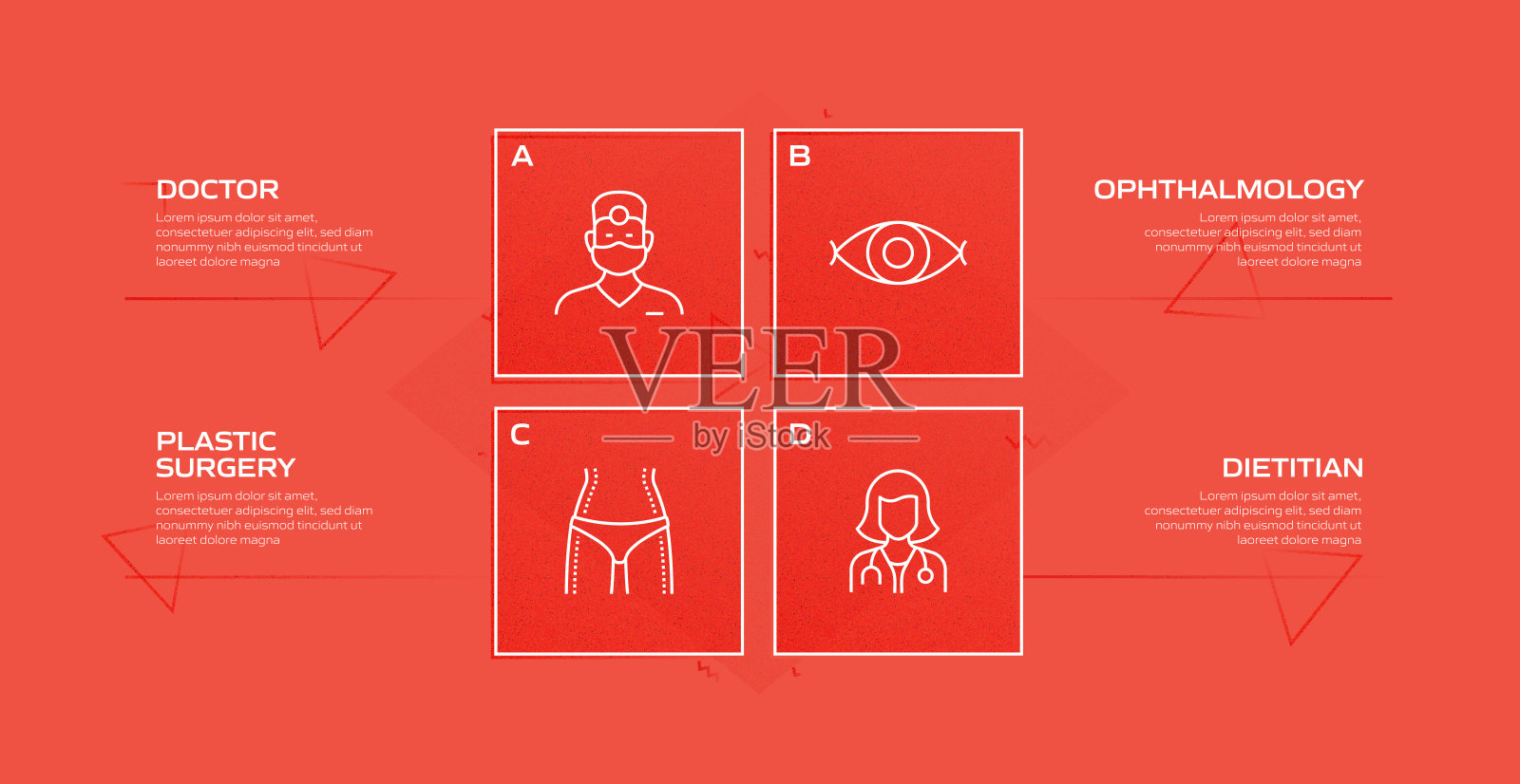 医疗保健和医疗相关流程信息图表模板。过程时间图。带有线性图标的工作流布局插画图片素材