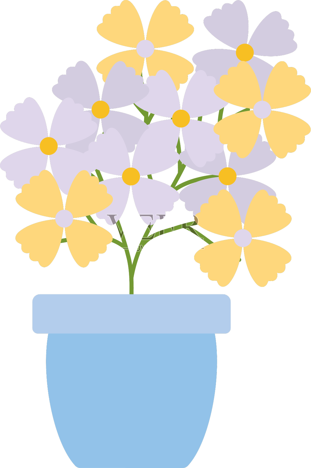 园林花卉以陶瓷花盆装饰设计元素图片