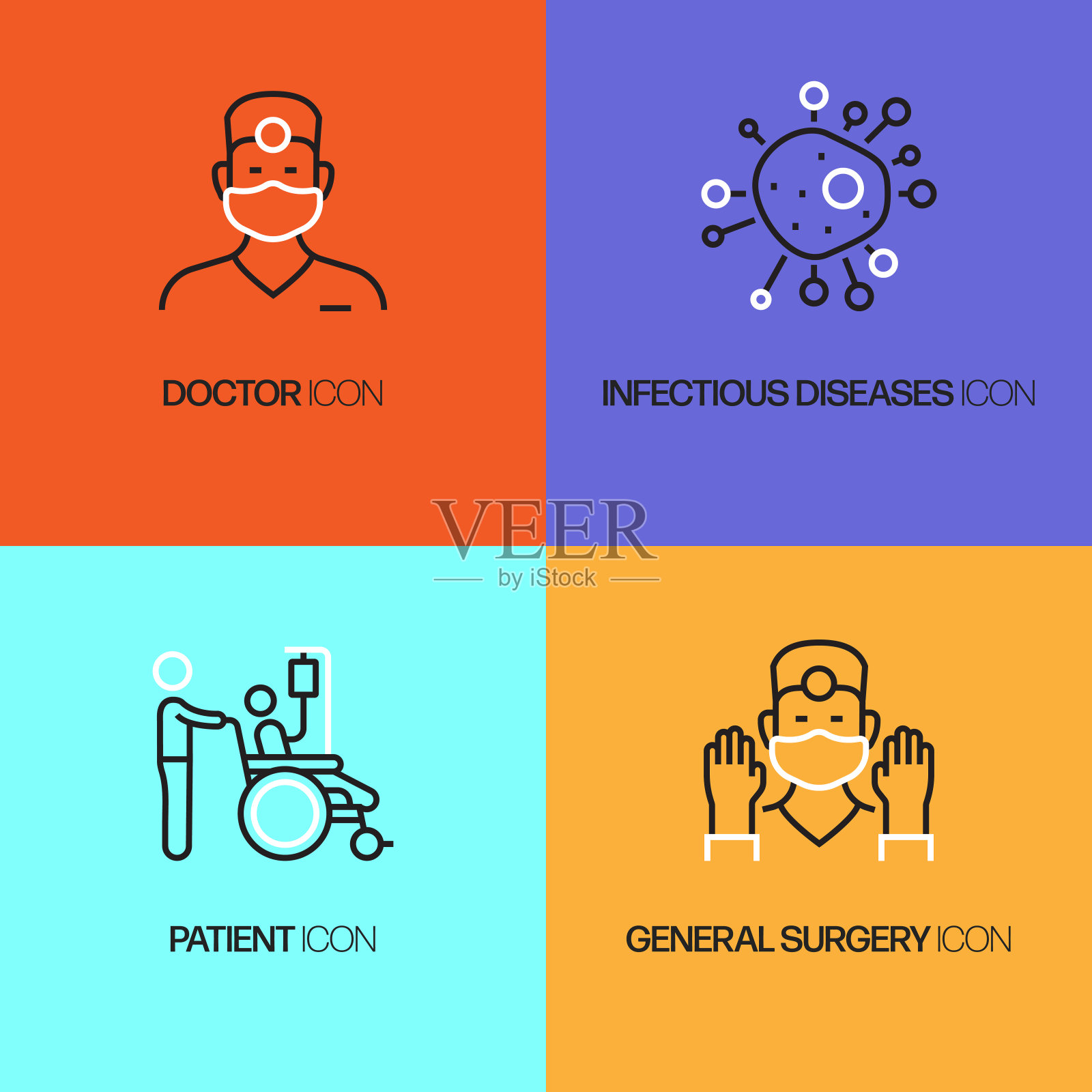 医疗保健和医疗相关线条图标。向量符号说明。插画图片素材