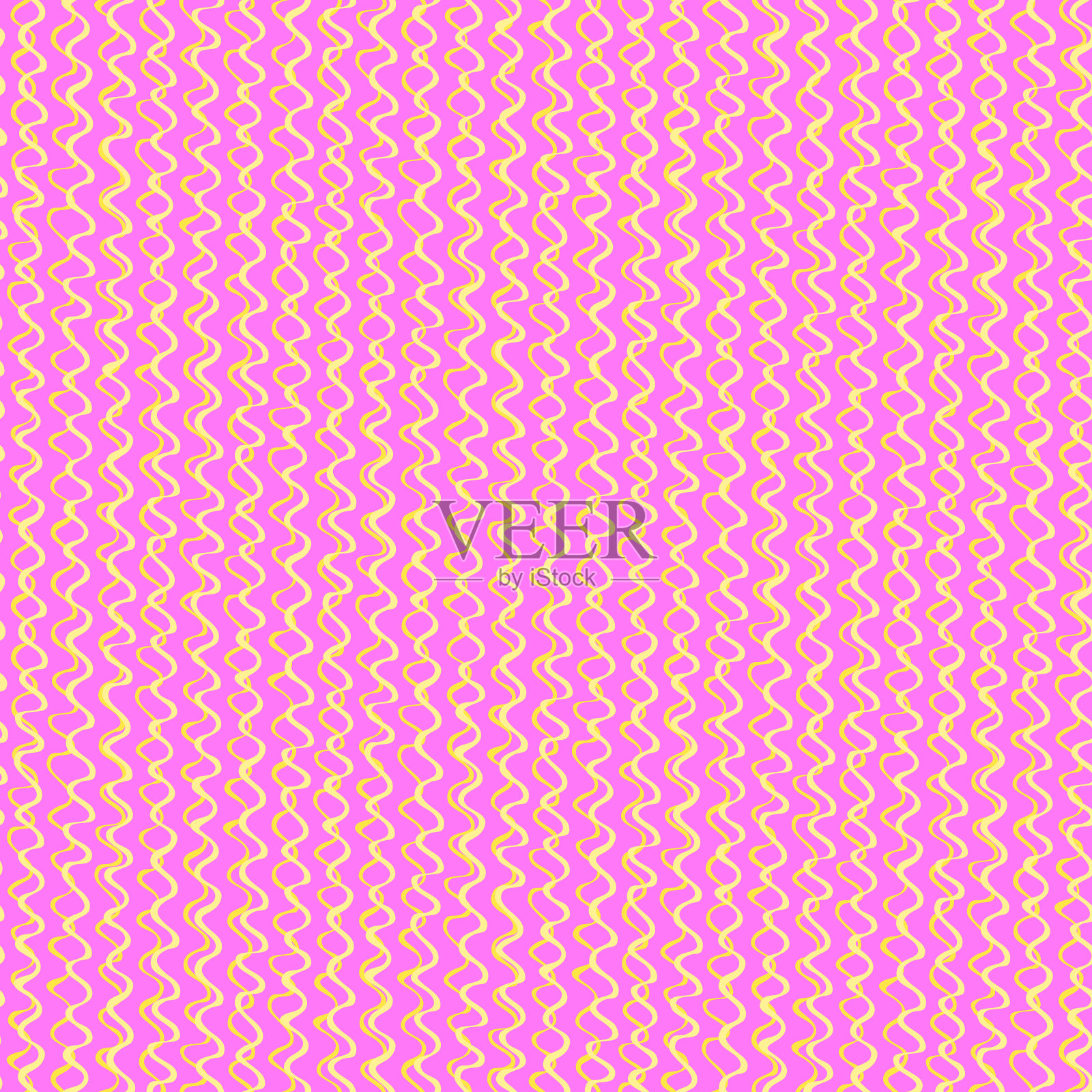 无缝图案手绘未来主义明亮的曲线和圆形形状插画图片素材