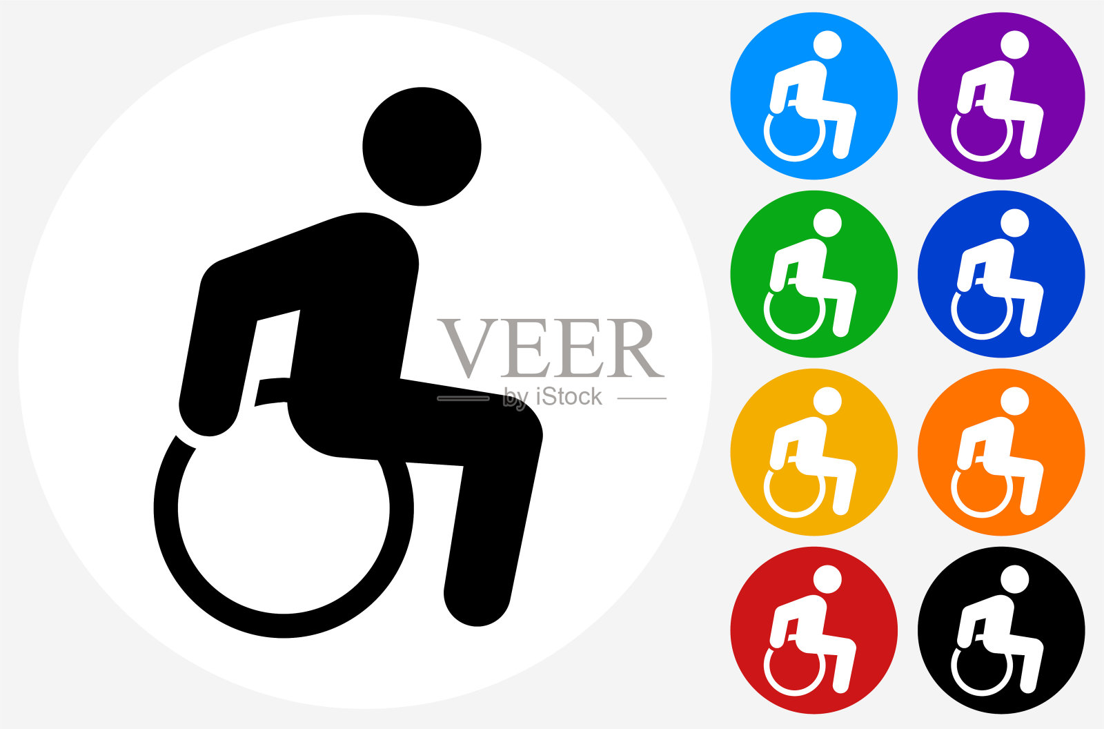 轮椅残疾人图标插画图片素材