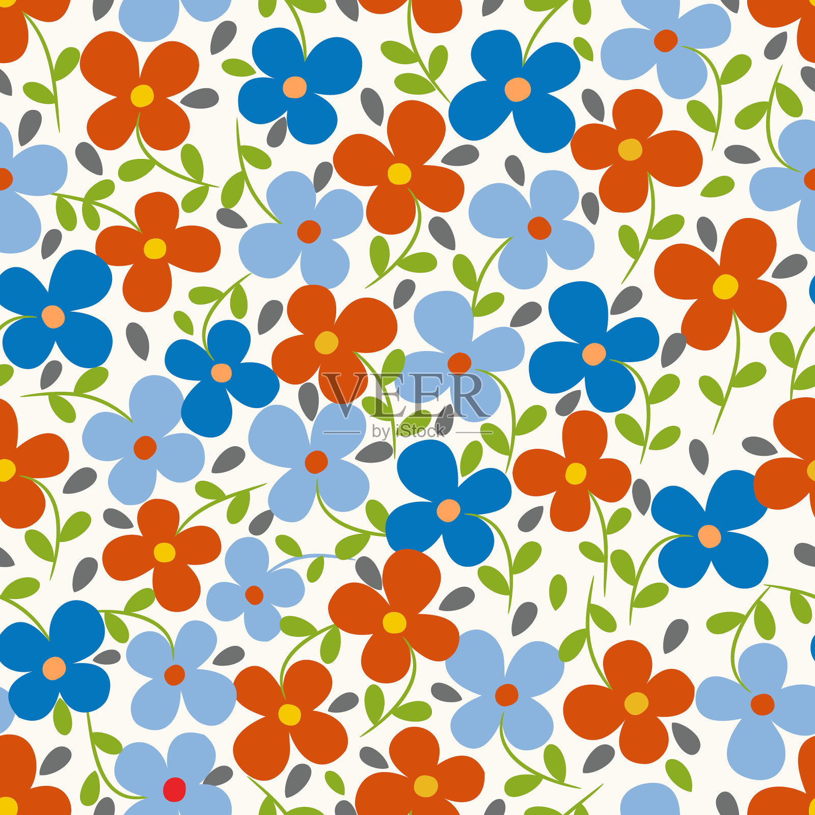 花卉无缝图案。插画图片素材