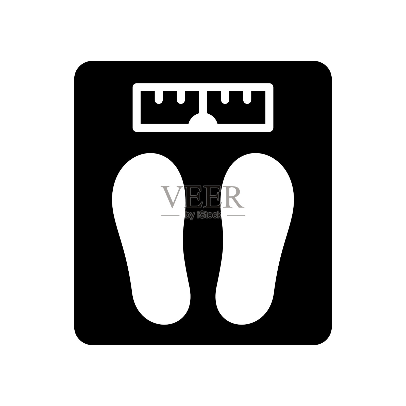 重量比例尺黑线和填充矢量图标插画图片素材