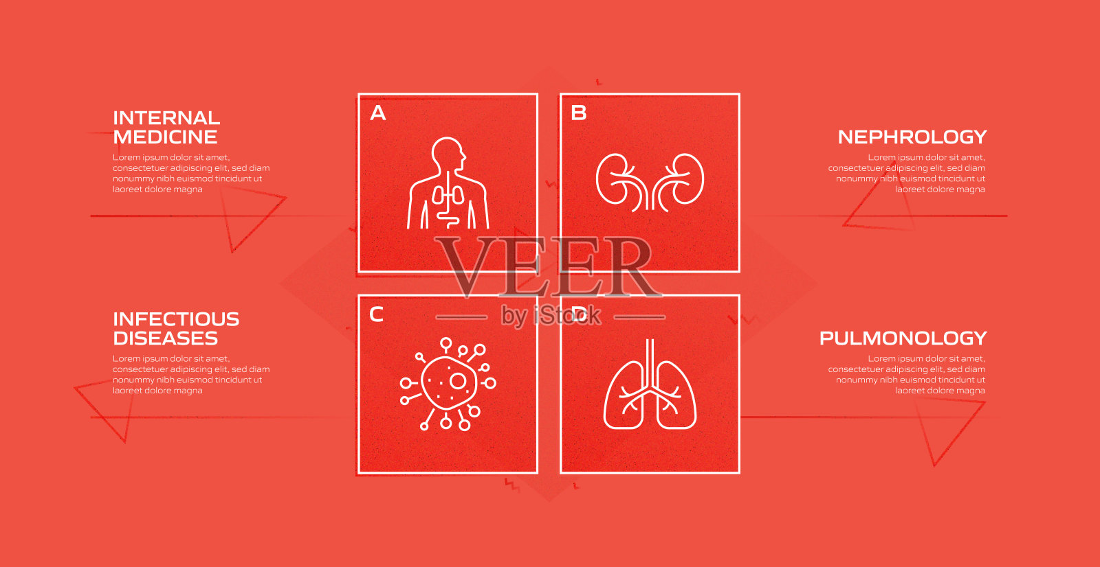医疗保健和医疗相关流程信息图表模板。过程时间图。带有线性图标的工作流布局插画图片素材