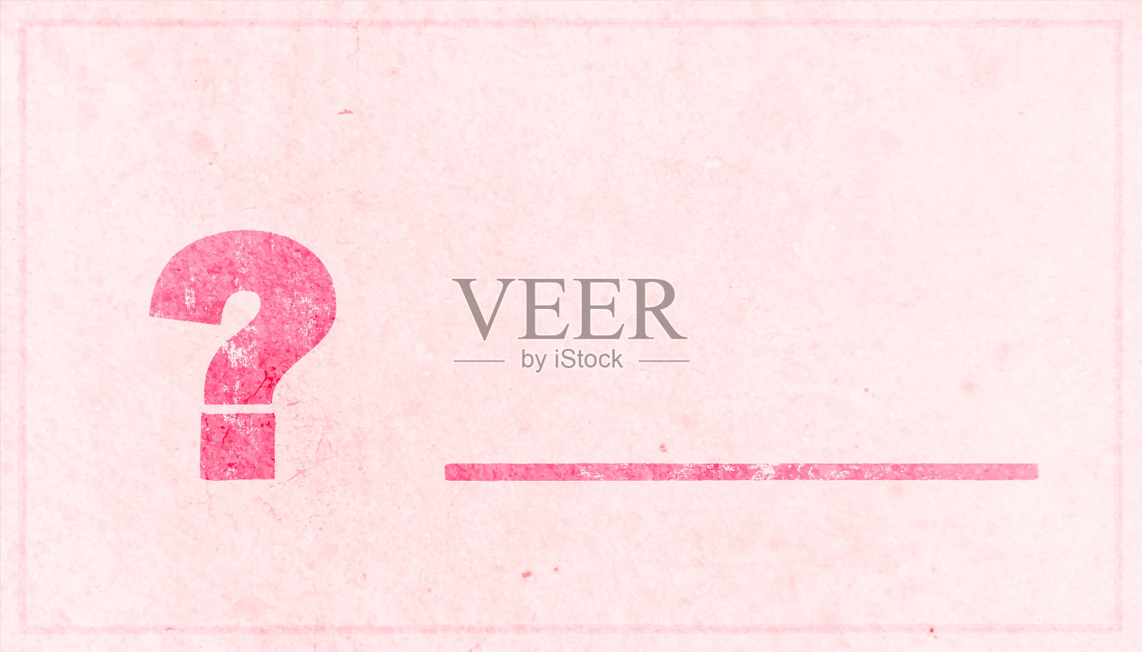 红色的吗?问号符号或符号后跟一个空白线或破折号在水平风化粉蜡笔浅粉色垃圾墙纹理垃圾矢量背景插画图片素材