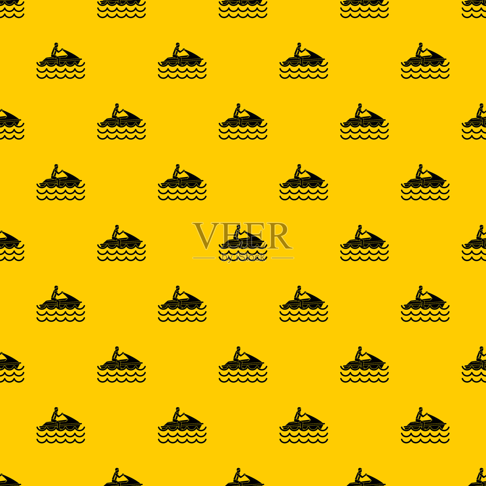 男子水上摩托艇的模式插画图片素材