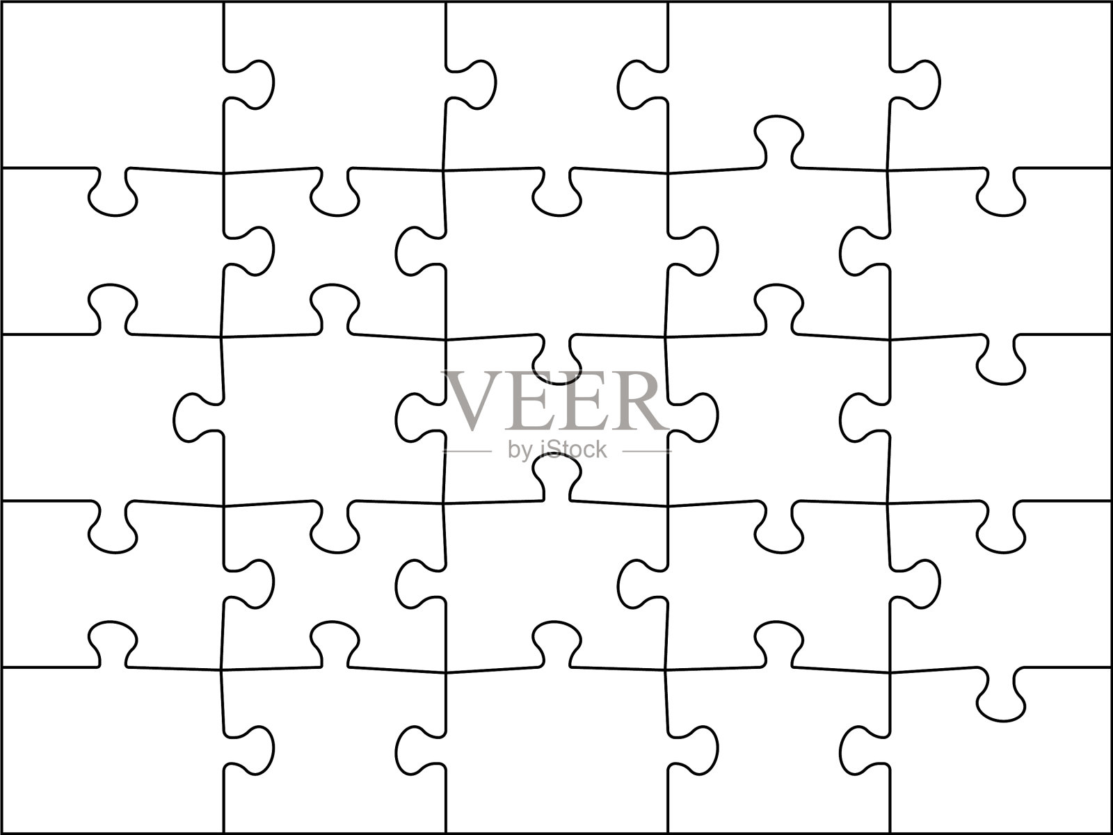 拼图网格5x5模板拼图细节框架25插画图片素材