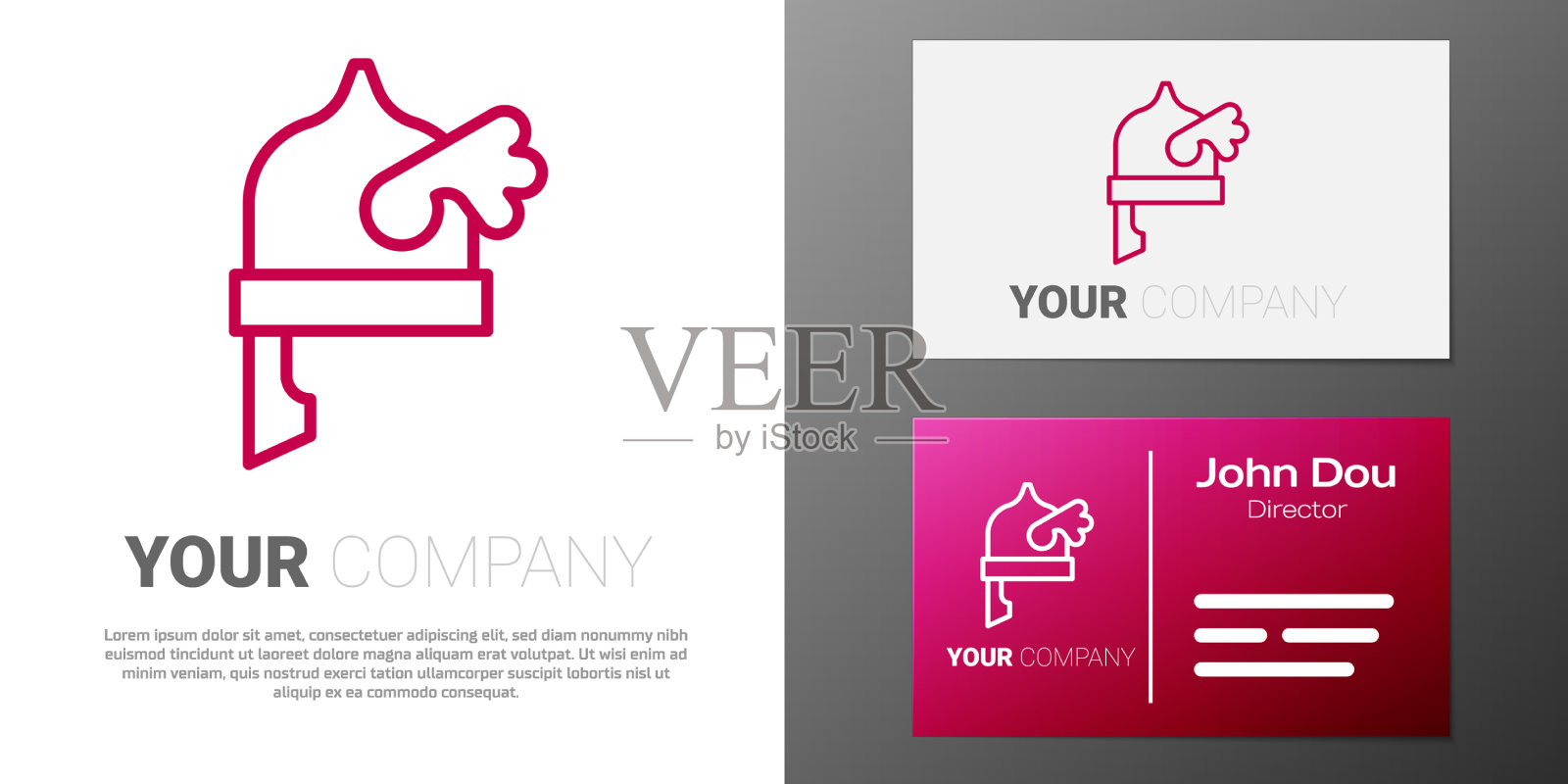 标志类型线海盗在角头盔图标插画图片素材