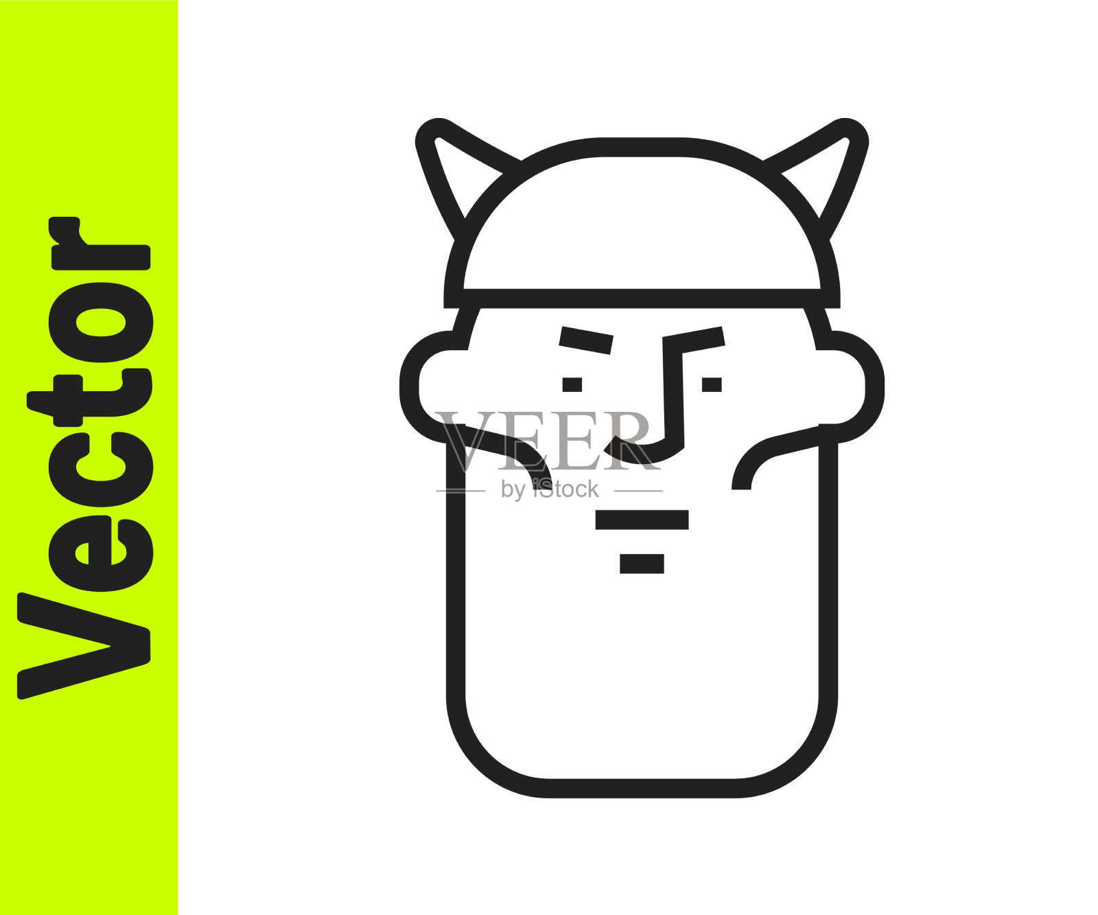 黑线海盗头图标孤立在白色插画图片素材