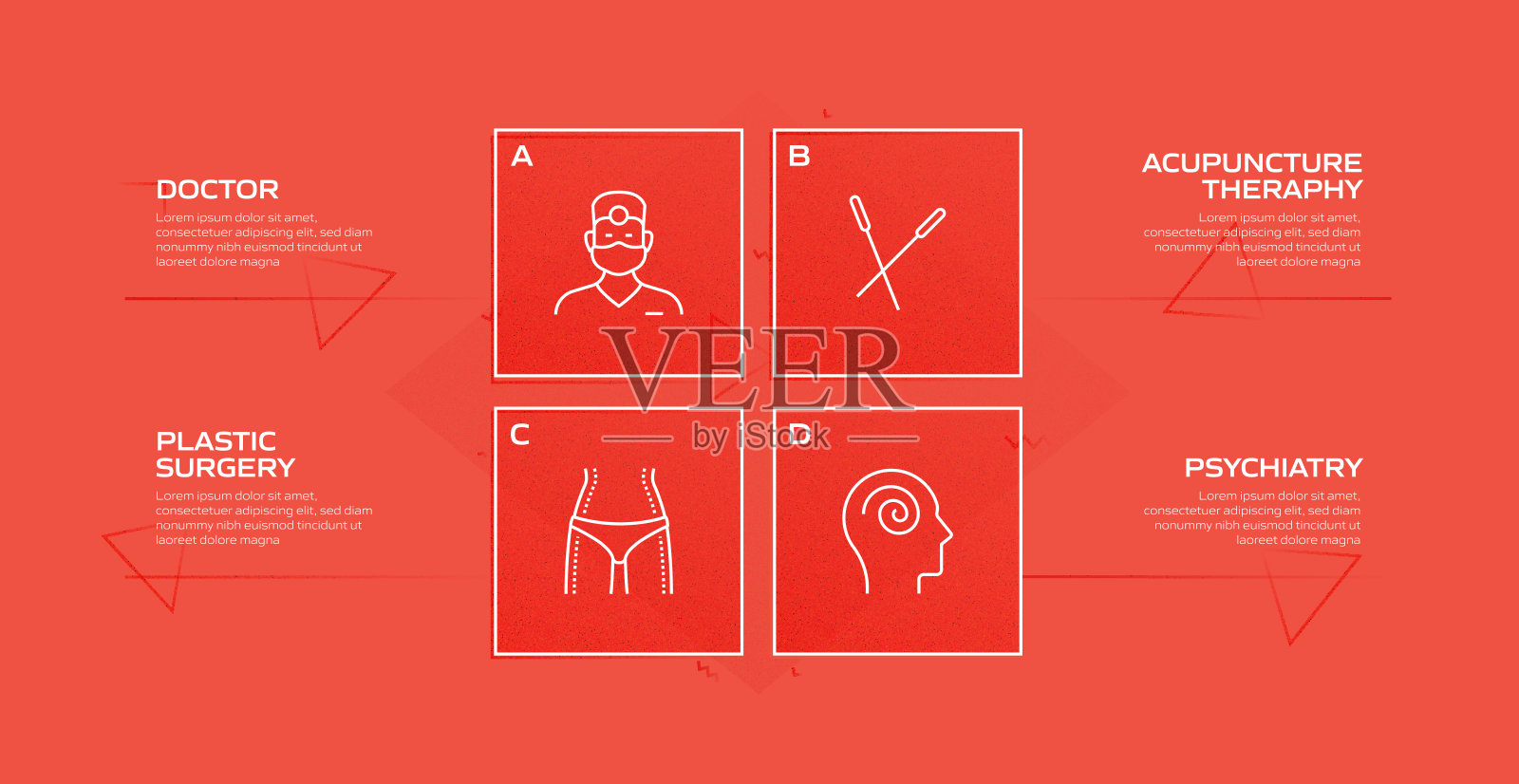 医疗保健和医疗相关流程信息图表模板。过程时间图。带有线性图标的工作流布局插画图片素材