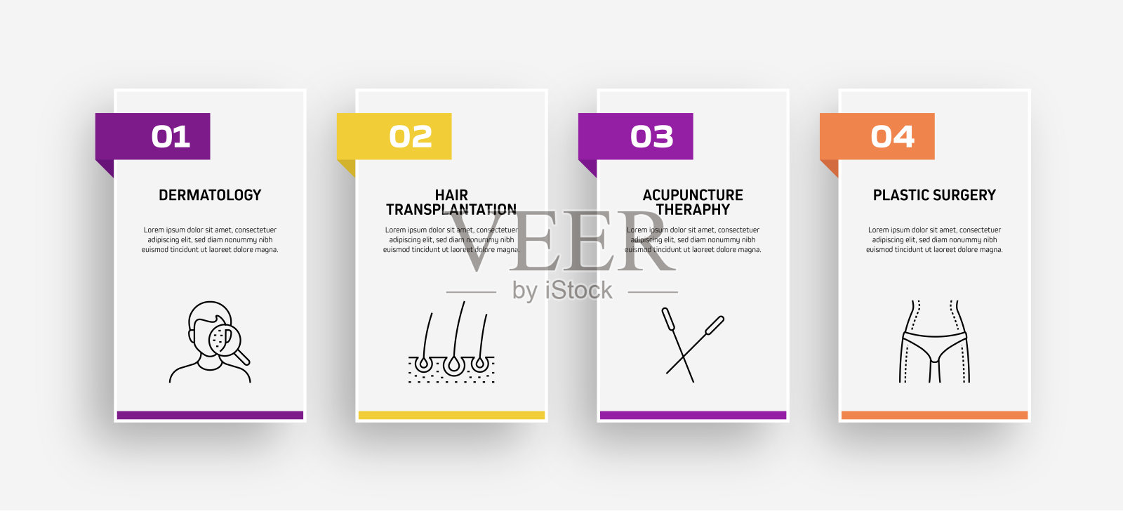 医疗保健和医疗相关流程信息图模板。过程时间图。使用线性图标的工作流布局插画图片素材
