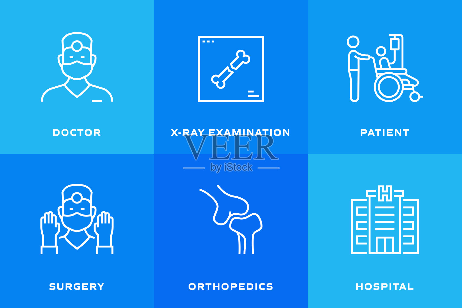 医疗保健和医疗相关线条图标。向量符号说明。插画图片素材