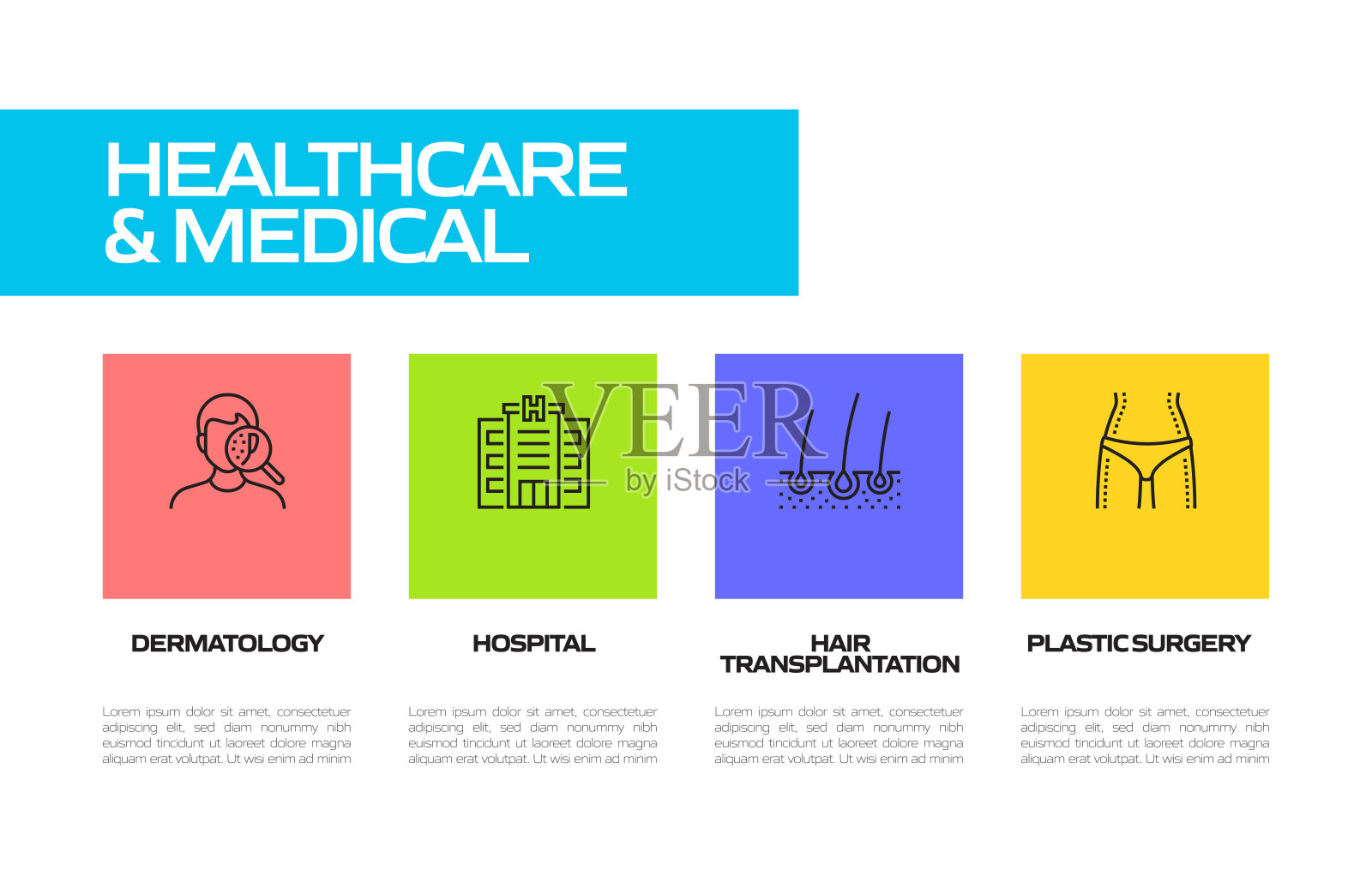 医疗保健和医疗相关的线条图标。向量符号说明。插画图片素材