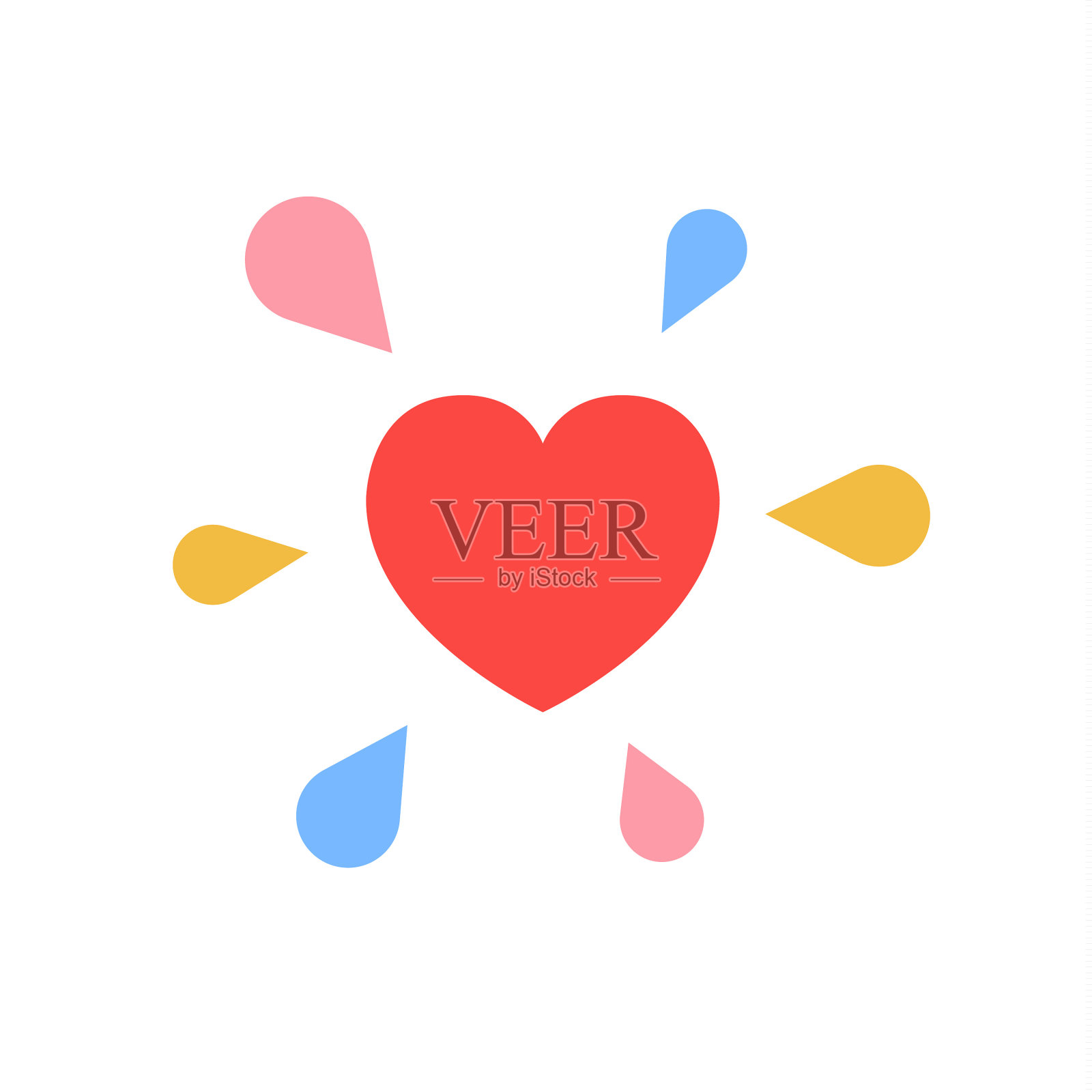 红心形状平面图标插画图片素材