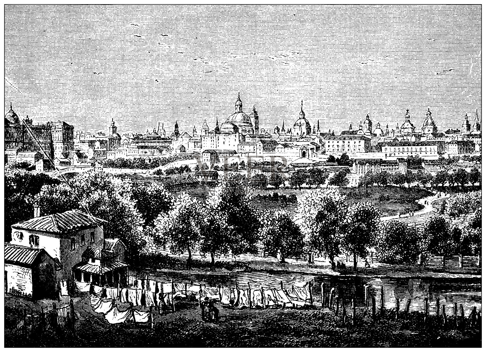 古代插图:马德里插画图片素材