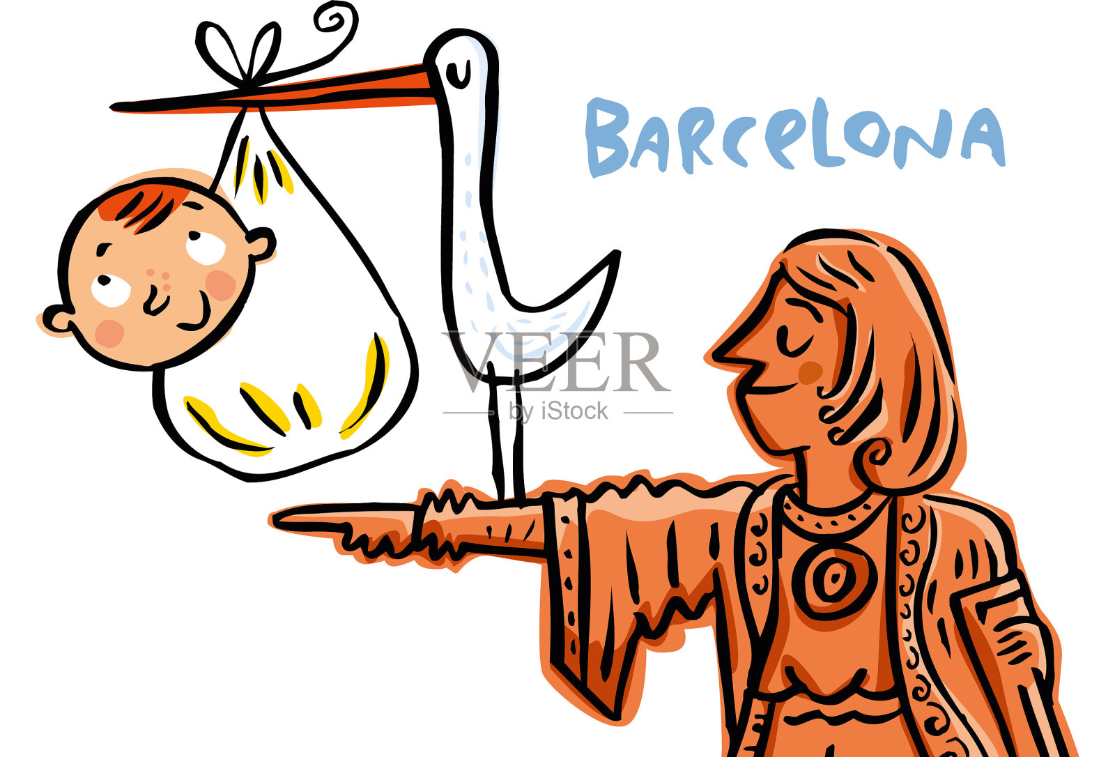 出生在巴塞罗那插画图片素材