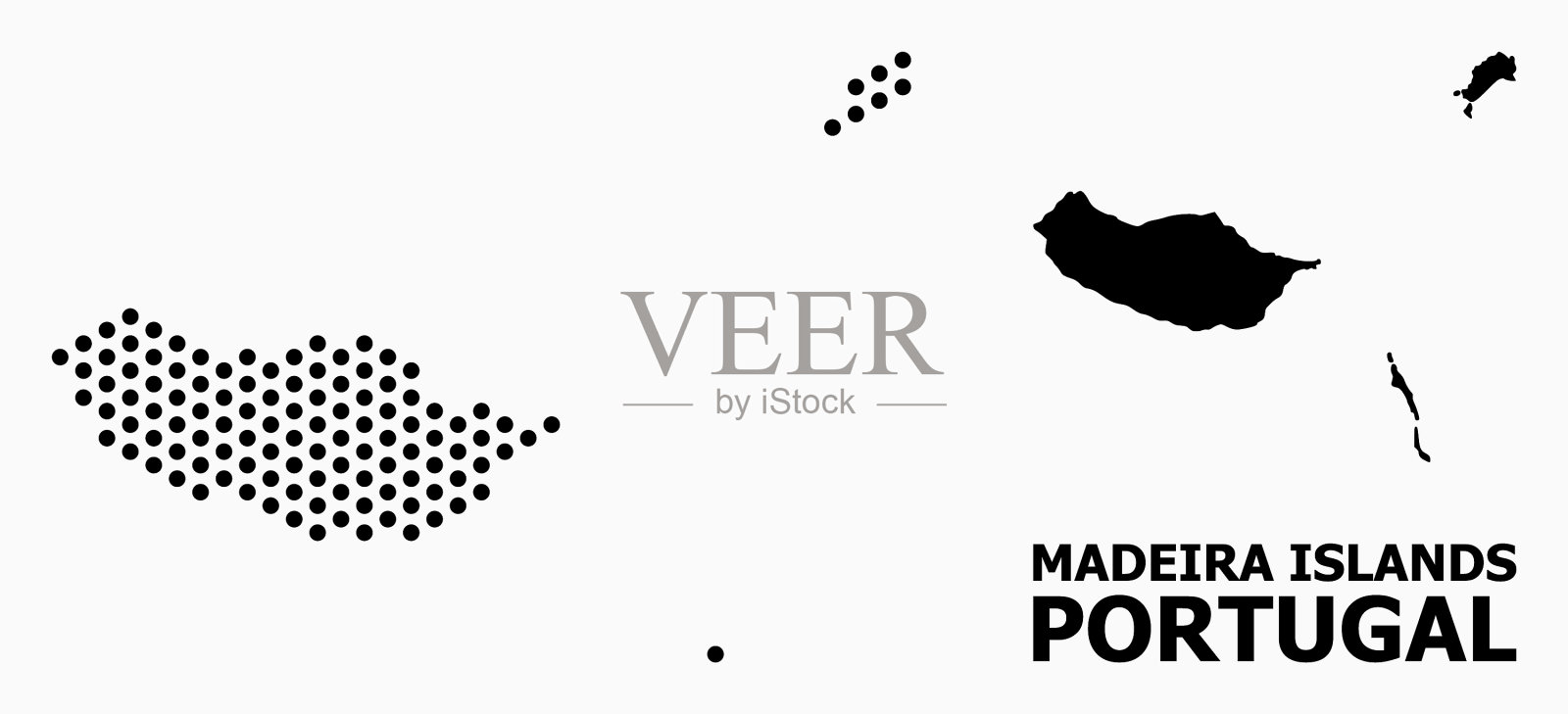 像素马赛克地图马德拉群岛插画图片素材