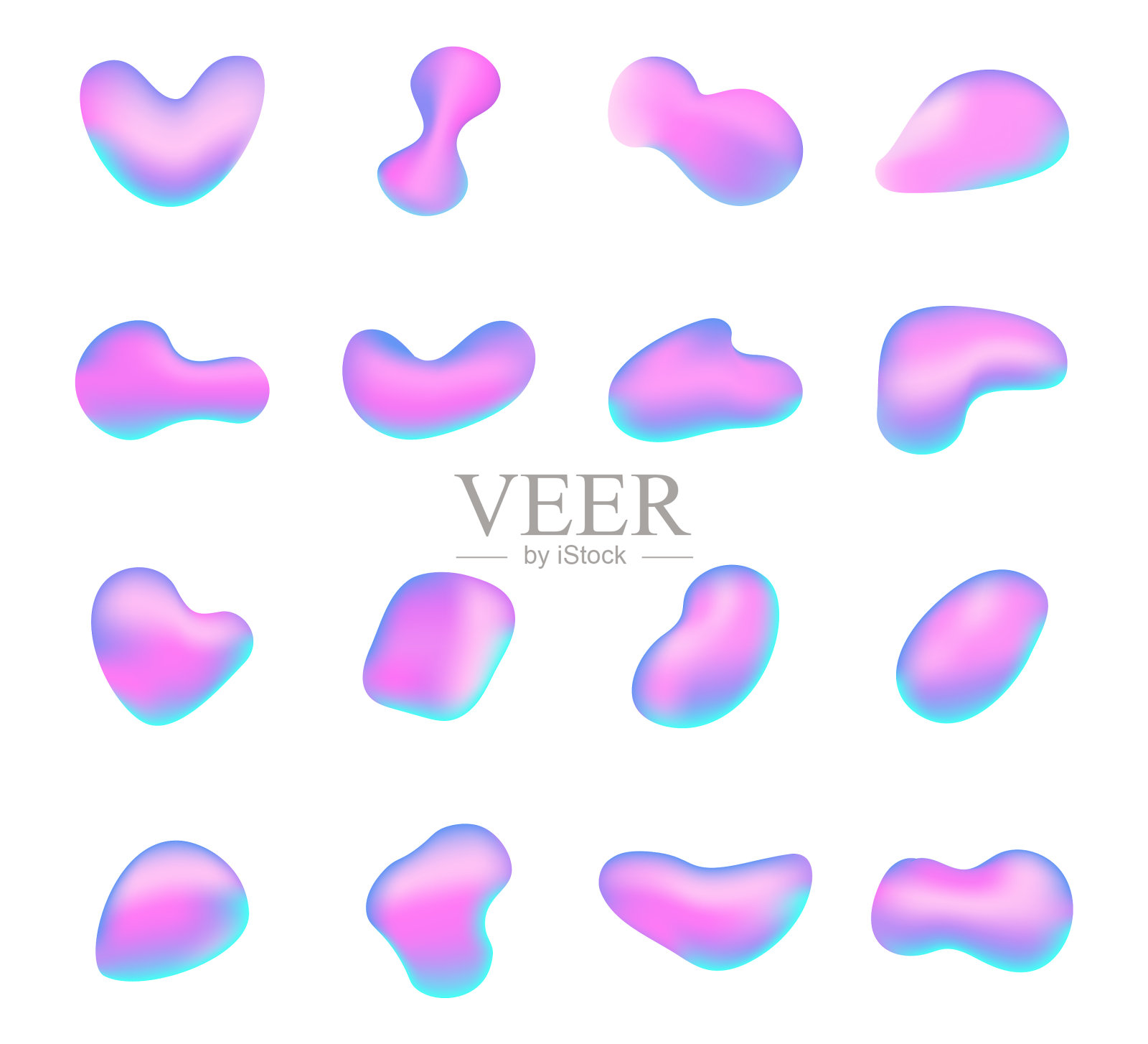 液体全息图塑造未来流体插画图片素材