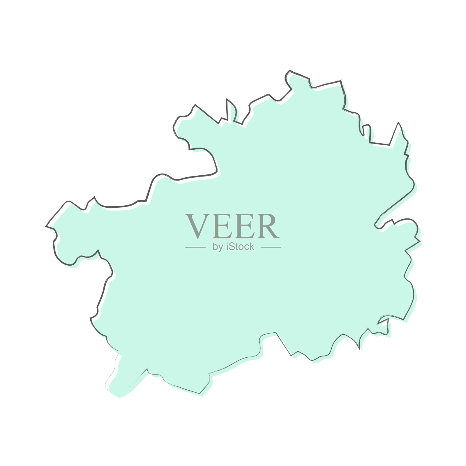 白底手绘贵州地图-时尚设计插画图片素材